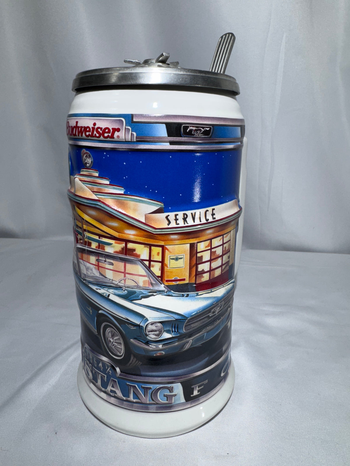 Budweiser 1964 1/2 Ford Mustang Convertible Beer Stein – Classic Car Series – 2000 – Box & COA