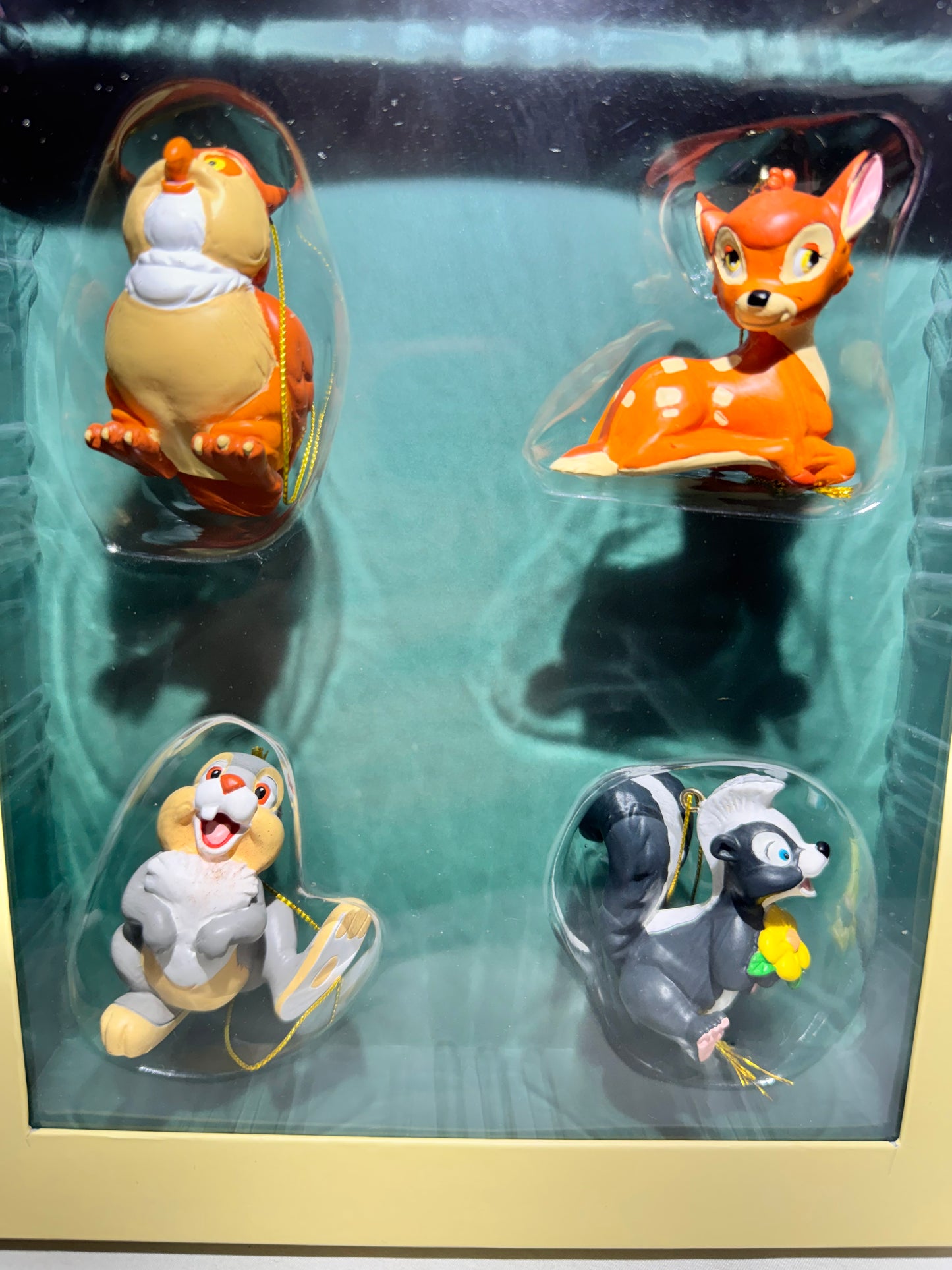 Vintage Disney Bambi Storybook Ornament Set 4 Pc Thumper Flower Owl