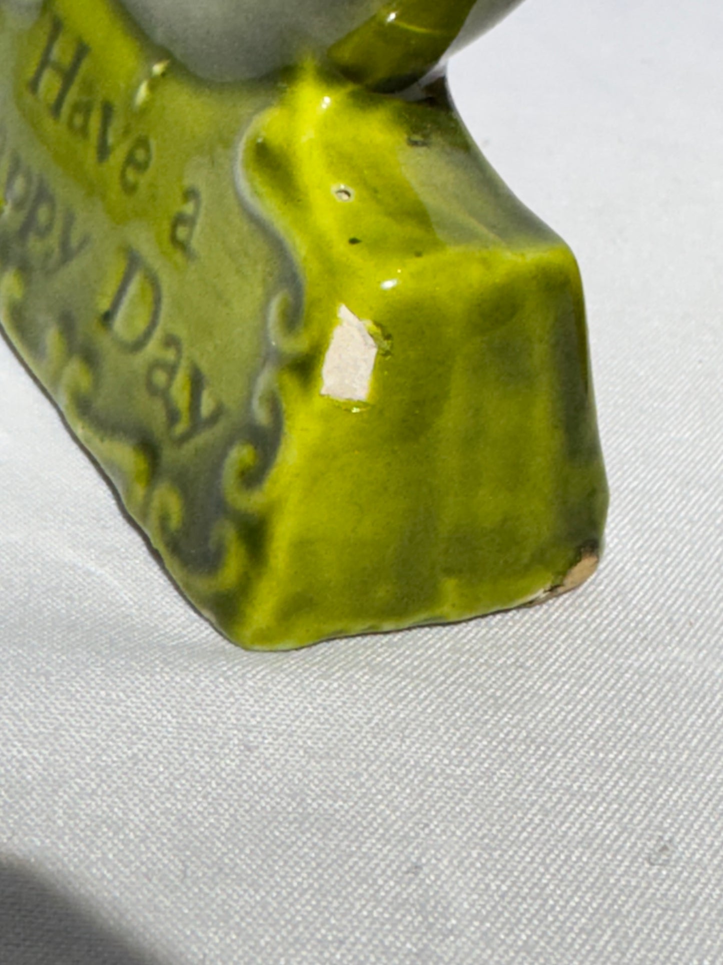 Vintage Treasure Craft Salt & Pepper Shakers “Have a Happy Day”