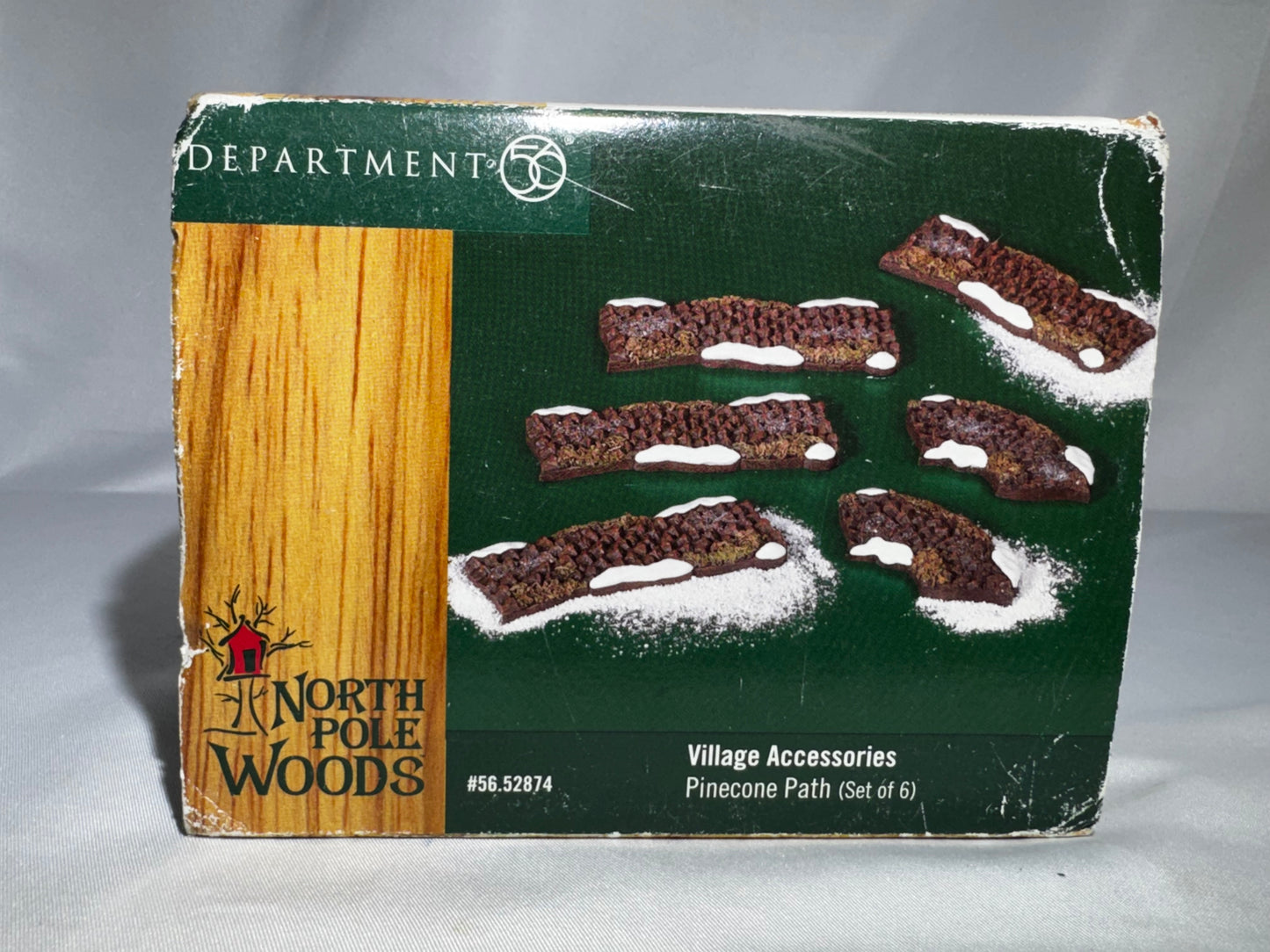 Department 56 North Pole Woods Pinecone Path Village Accessory Set Retired 6 Pc