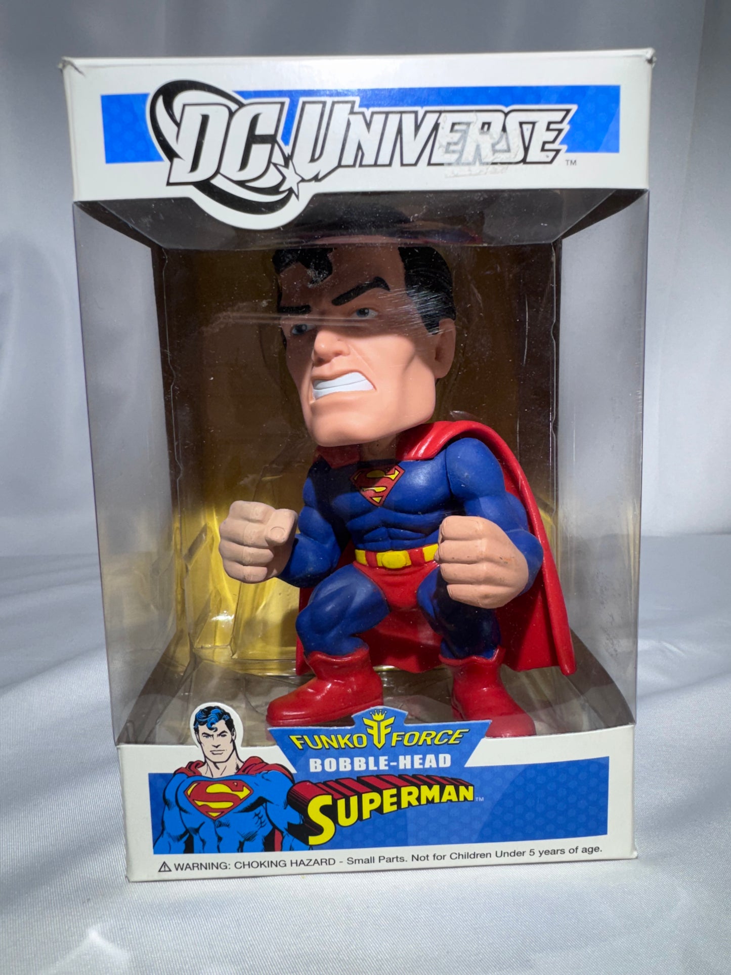 Vintage Funko Force DC Universe Superman Bobble-Head 2010 Figure in Box