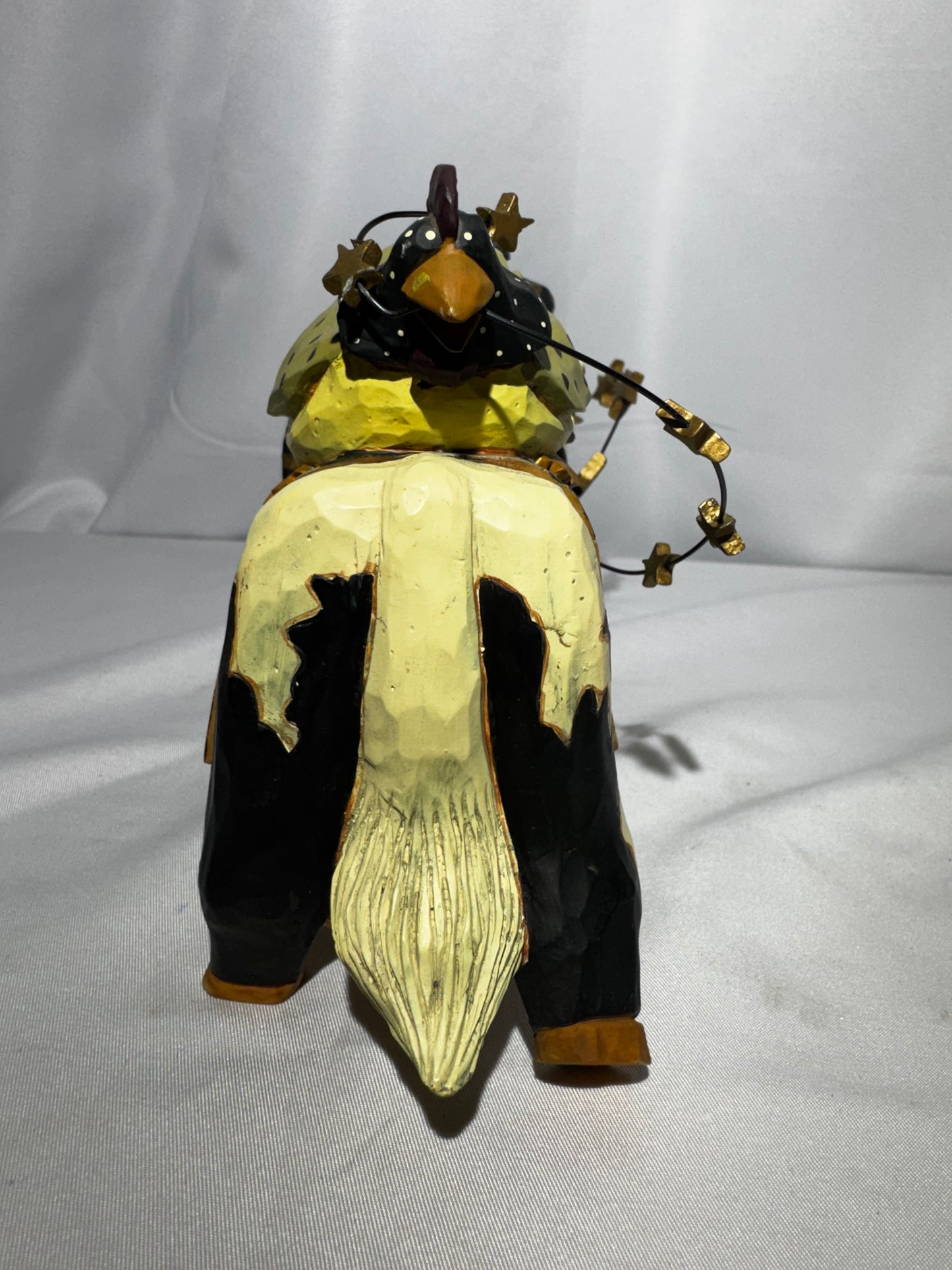 Williraye Studio Starlight Christmas WW2272 Santa Riding Cow Folk Art Figurine