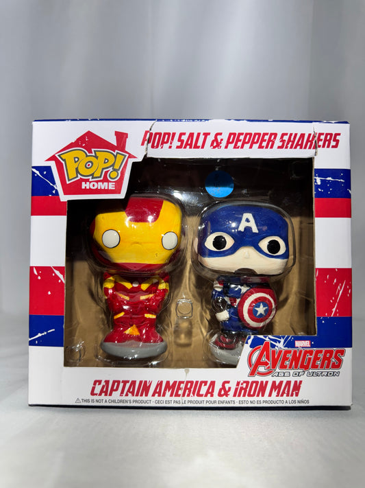 Funko Pop! Home Marvel Captain America & Iron Man Salt & Pepper Shaker Set w/ Original Box