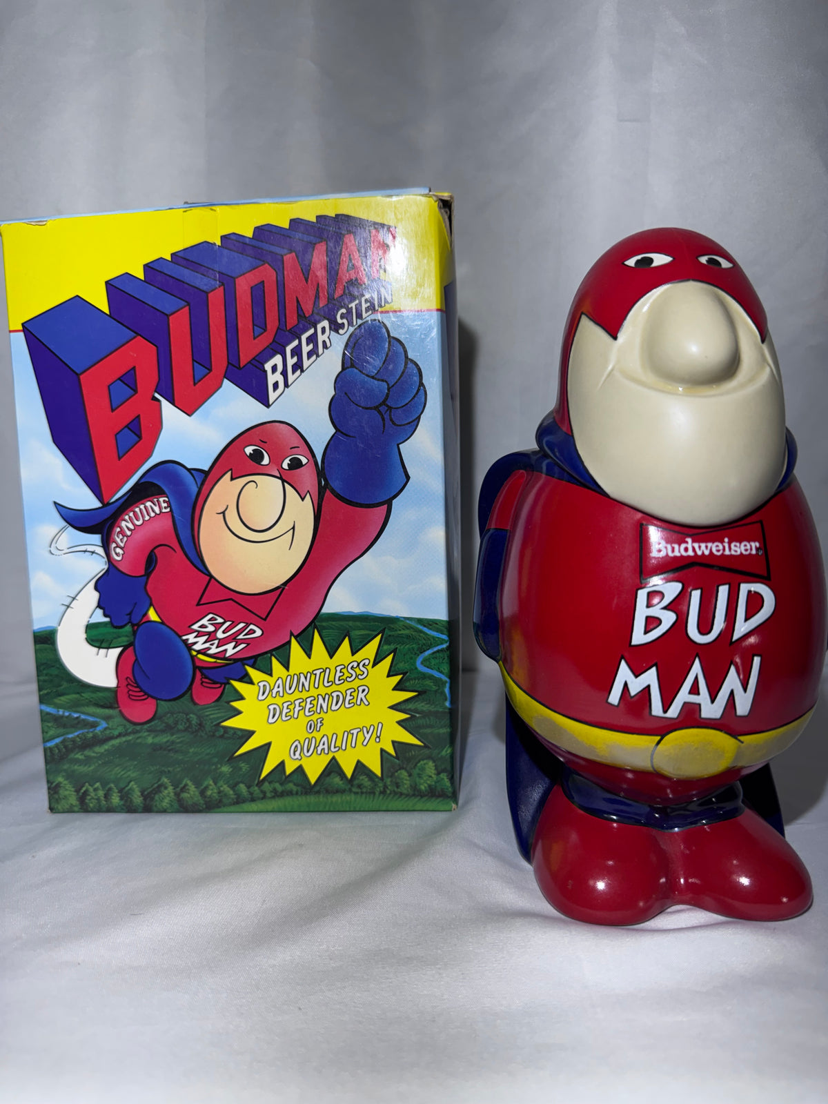 Vintage 1989 Anheuser-Busch Budweiser Bud Man Beer Stein – Original Box