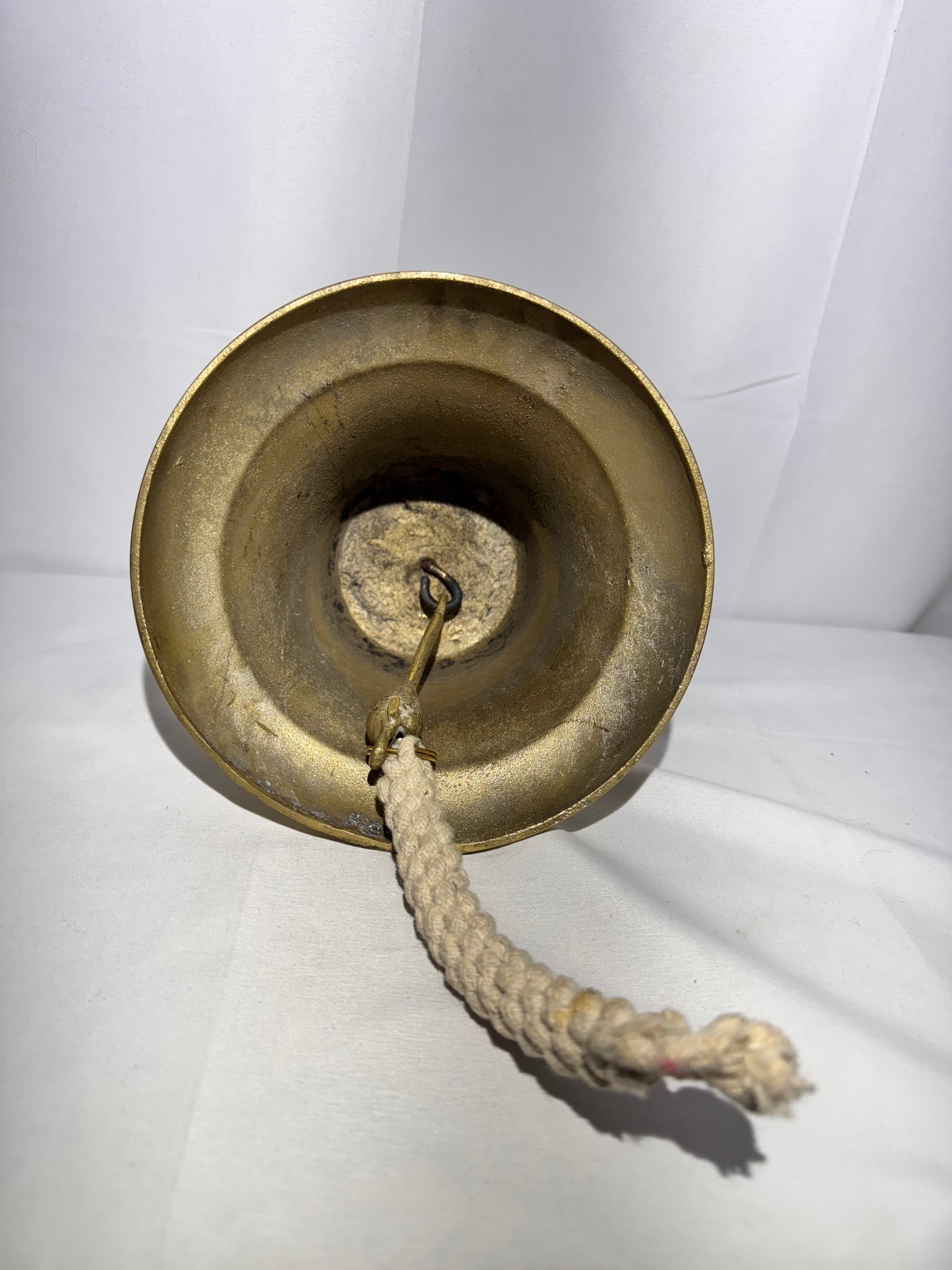 Vintage Brass Coca-Cola Bell – 7” Wall Mount with Braided Handle