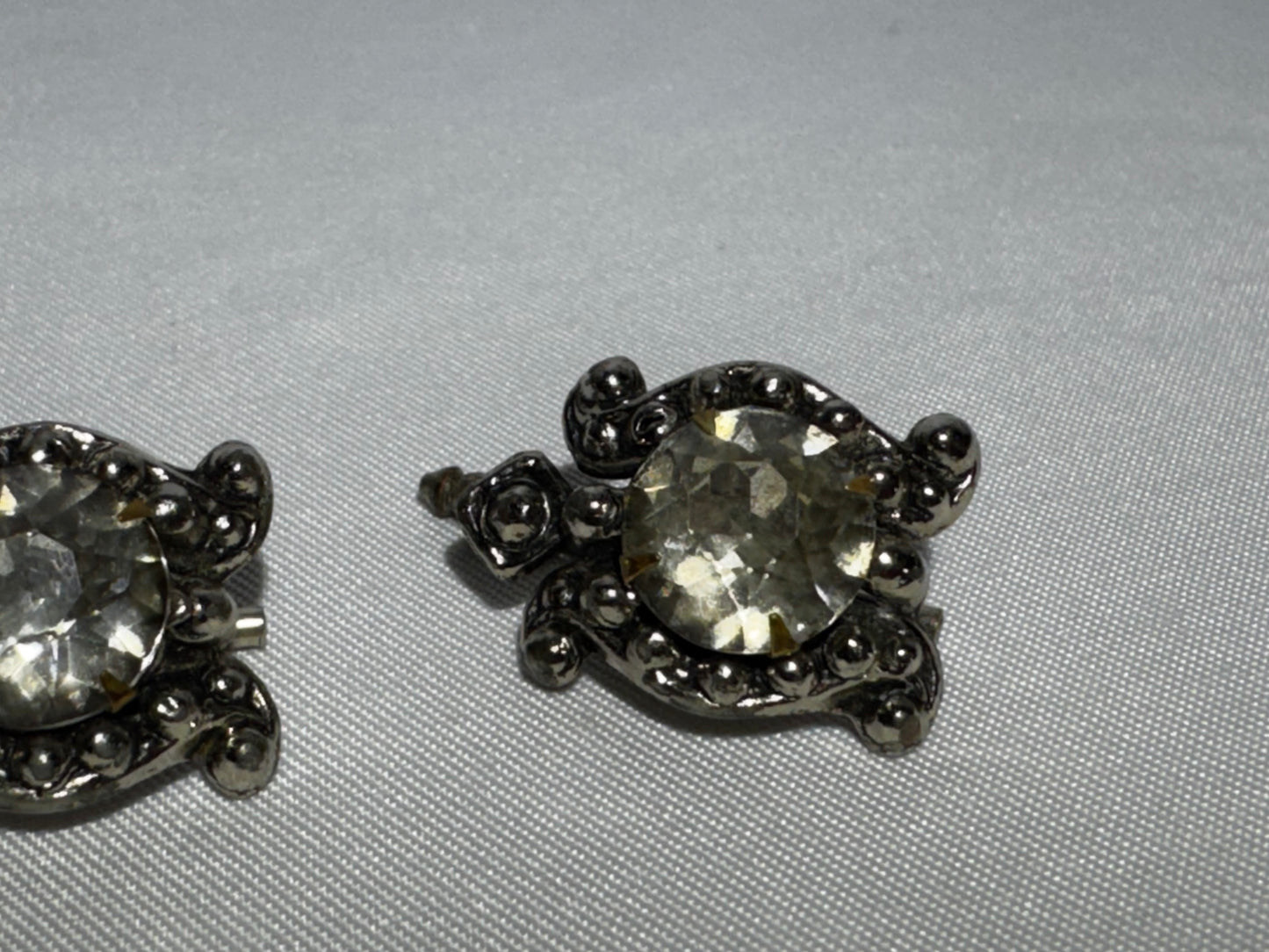 Antique Victorian Cufflinks Sleeve Buttons Lever Back Ornate Paste Stone