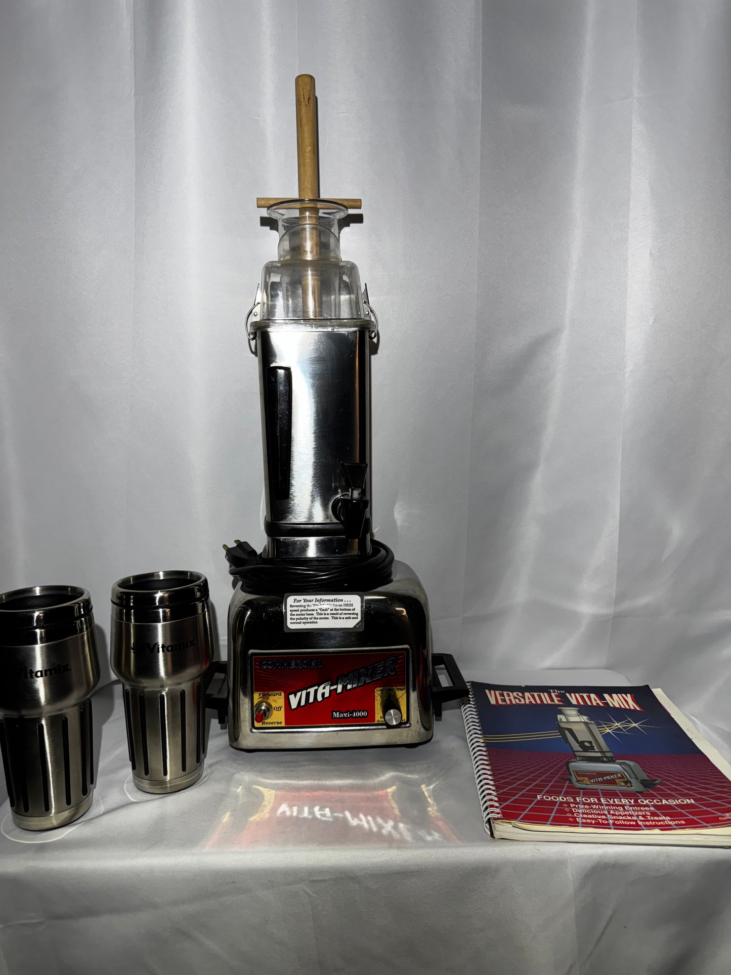 Vintage 1991 Vita-Mix 3600 Maxi-4000 Stainless Steel Blender w/ Spigot & Recipe Book