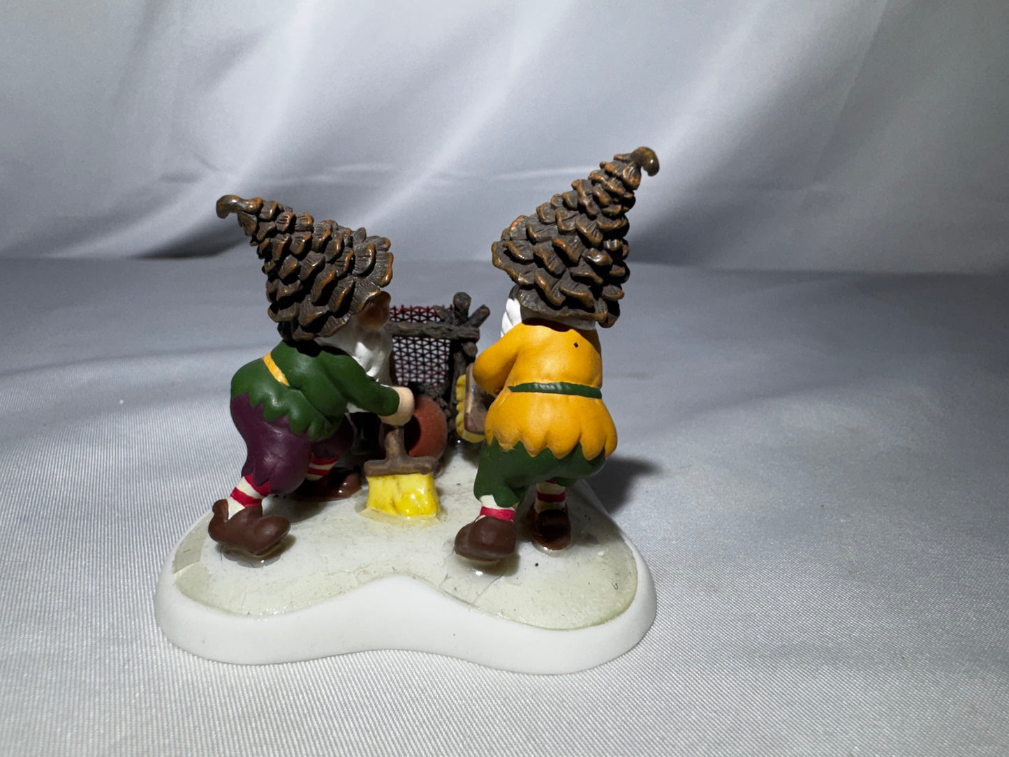 Department 56 North Pole Woods Nuts About Broomball #56.56926 Elf Scene Village Accessory 2000