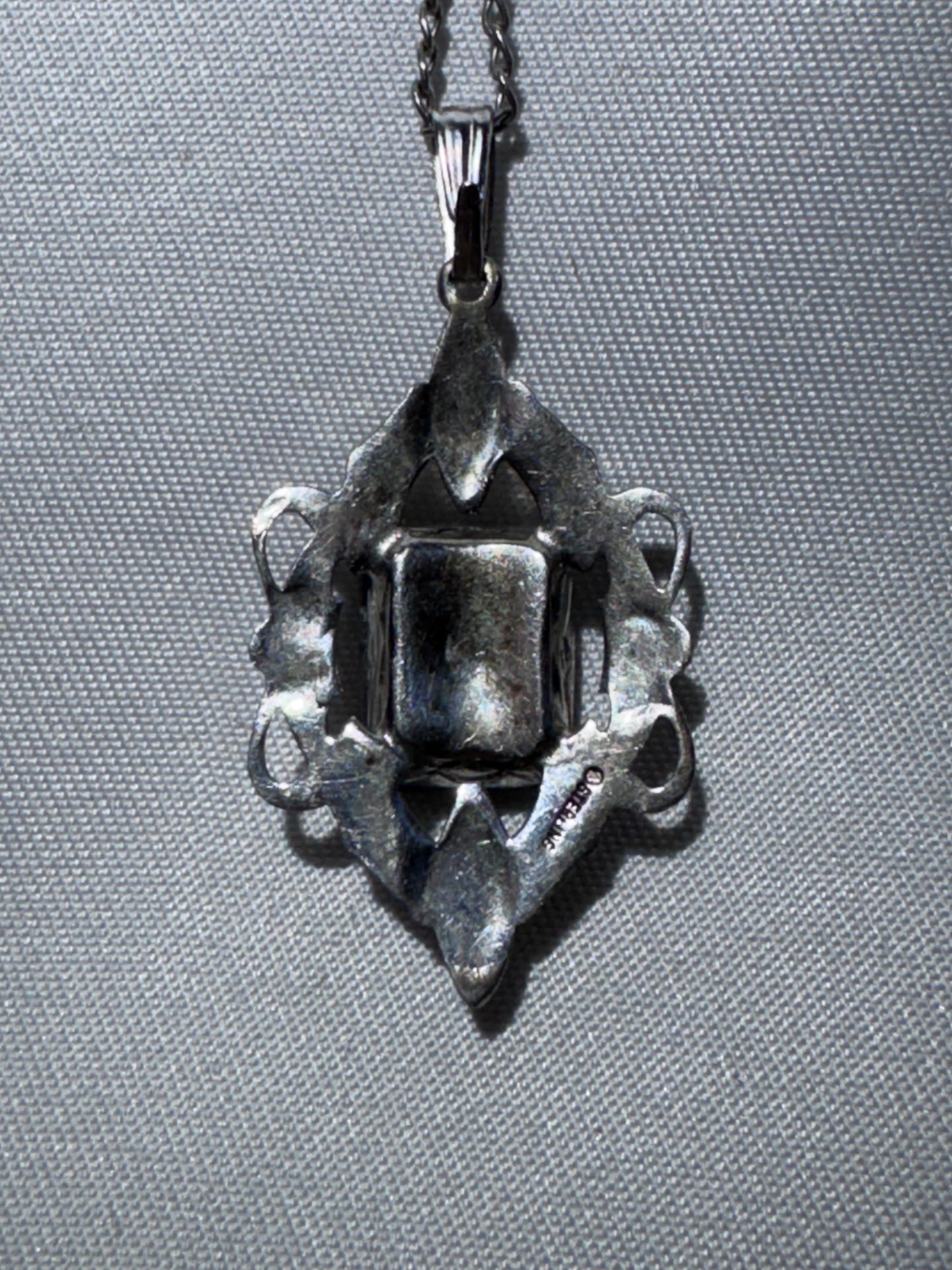 Vintage ALCO Mid-Century Victorian Revival Sterling Silver & Smoky Quartz Necklace – Circa 1950s