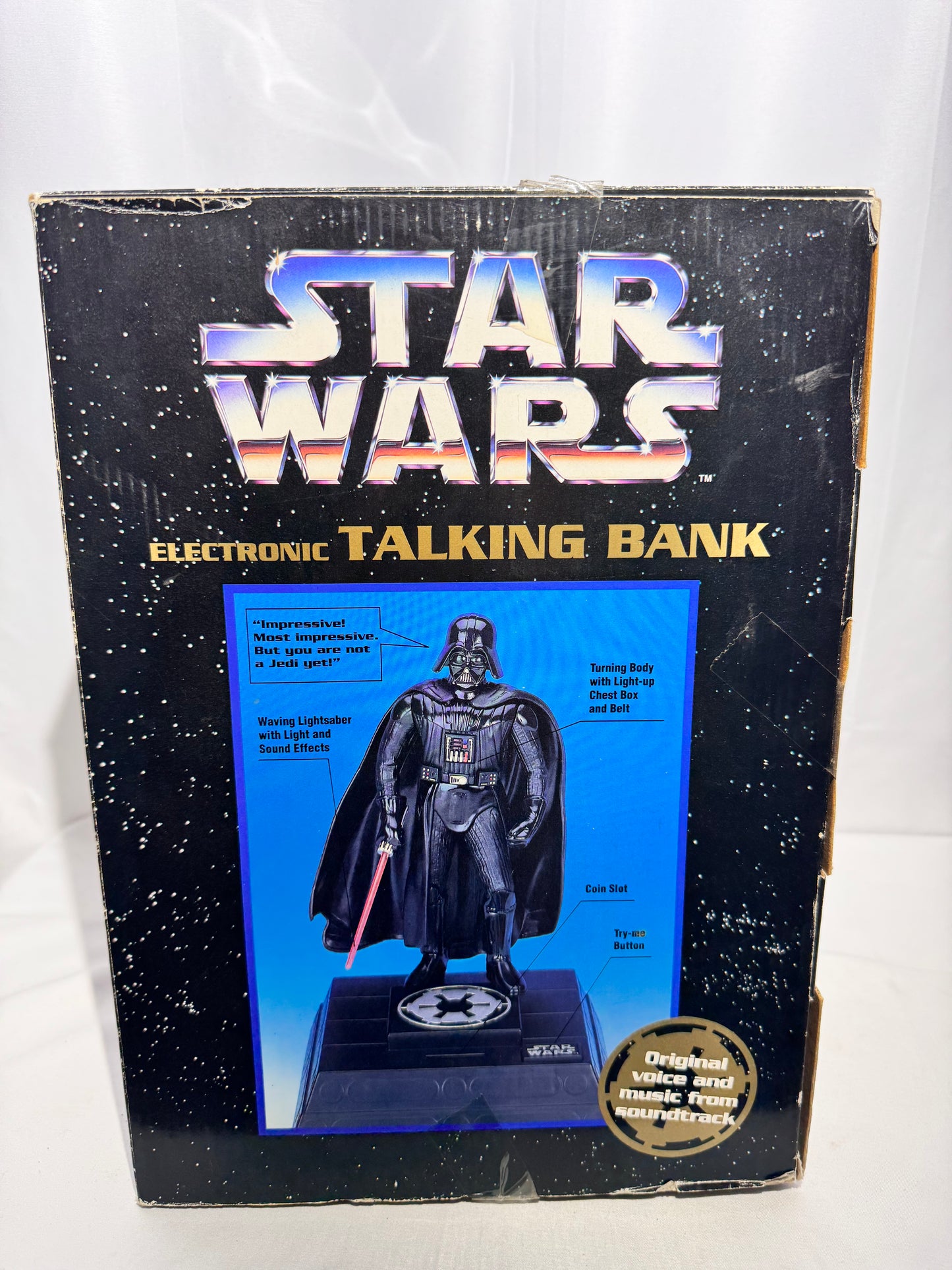 Vintage 1996 Star Wars Darth Vader Electronic Talking Bank – Thinkway Toys – in original Box