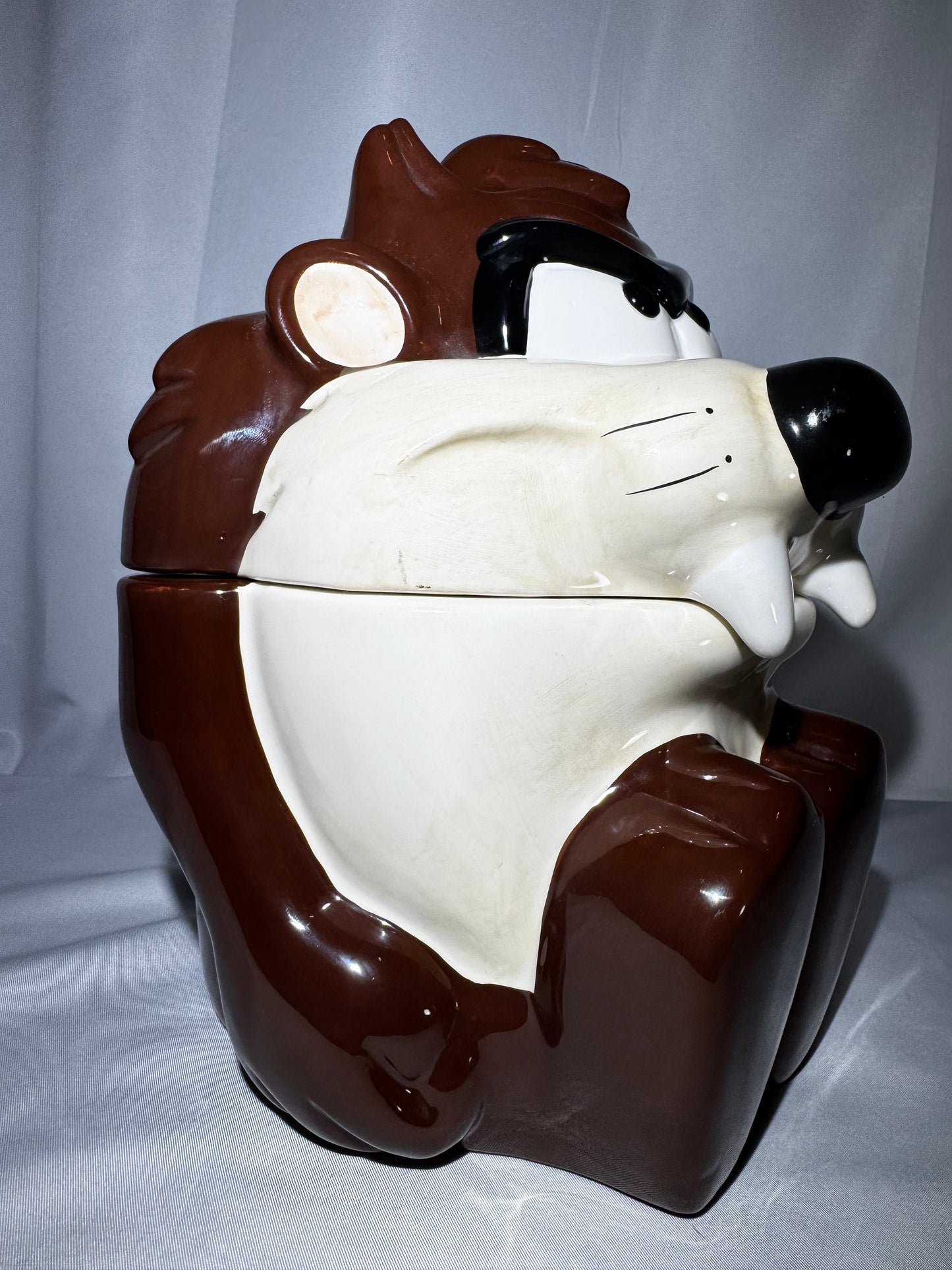 Warner Bros Taz Cookie Jar Canister 1995 Looney Tunes 9.5” Airtight Lid Vintage
