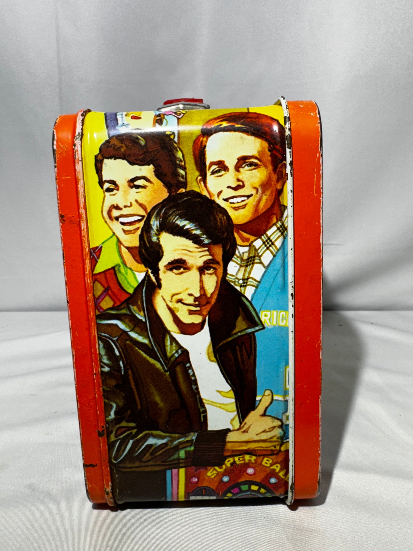 Vintage 1976 Happy Days “The Fonz” Metal Lunch Box w/ Original Thermos