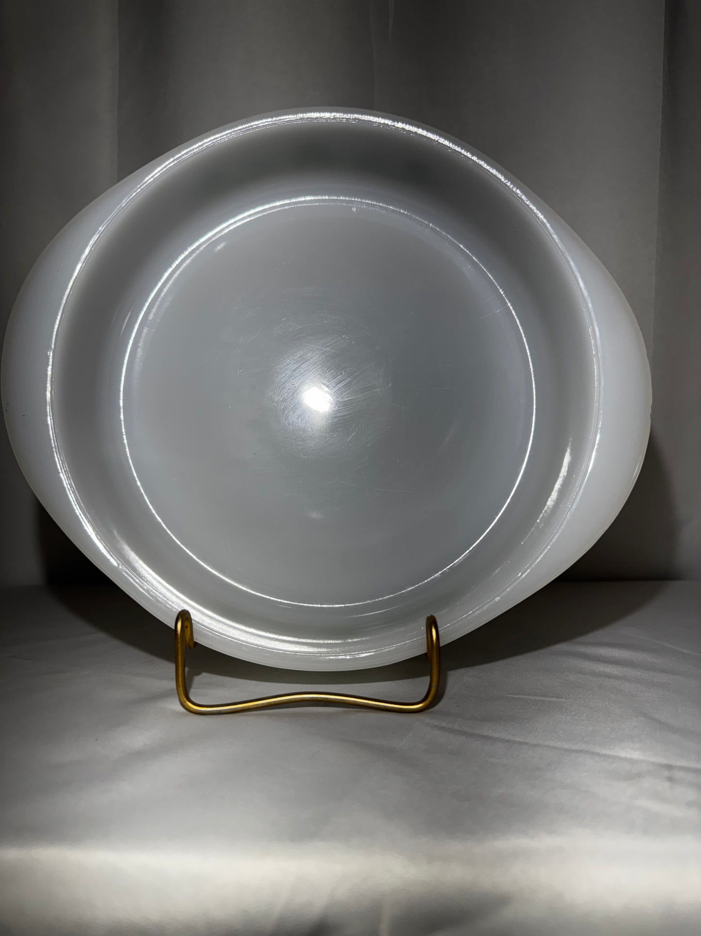 Vintage Glasbake Milk Glass Green Daisy Round Baking Casserole Dish Jeannette Glass