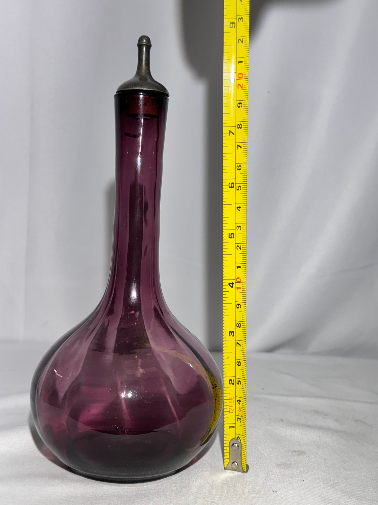 Vintage Amethyst Glass Decanter / Barber Bottle with Stopper – 19th Century Style