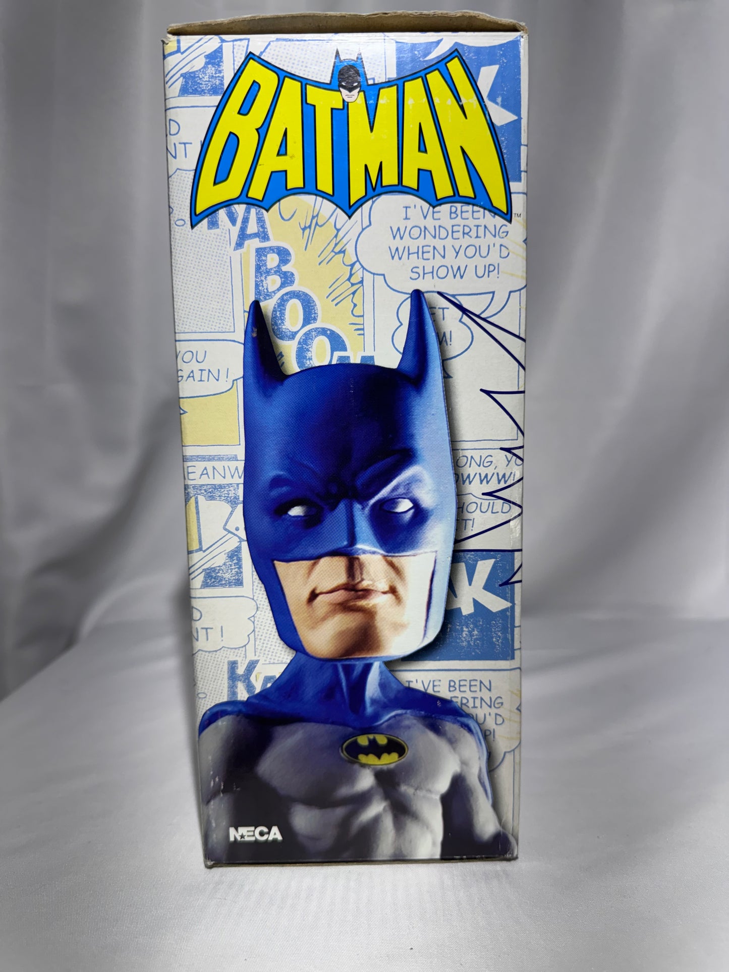 NECA DC Originals Batman Head Knocker 8” Bobblehead Blue Gray Suit Resin