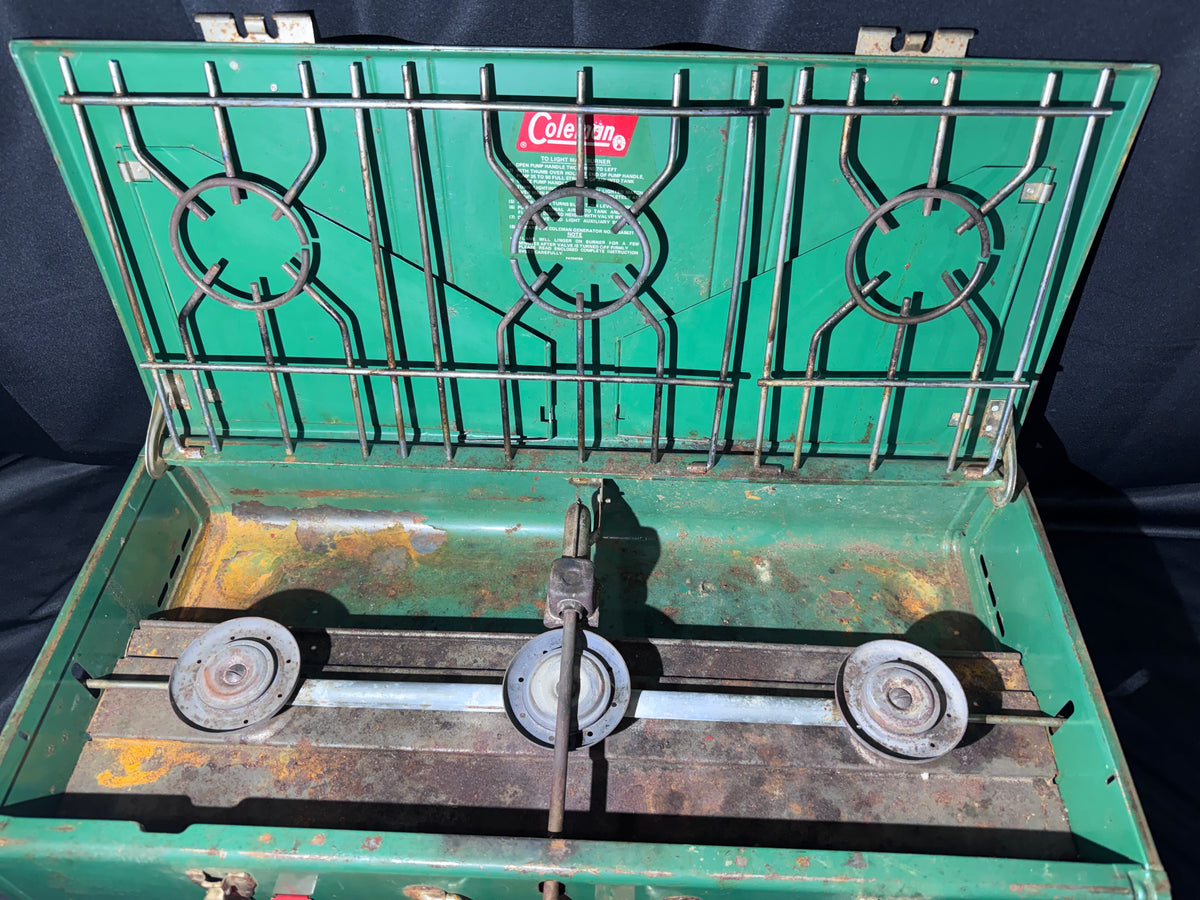 Vintage 1974 Coleman Model 426D Three-Burner Camp Stove - Untested