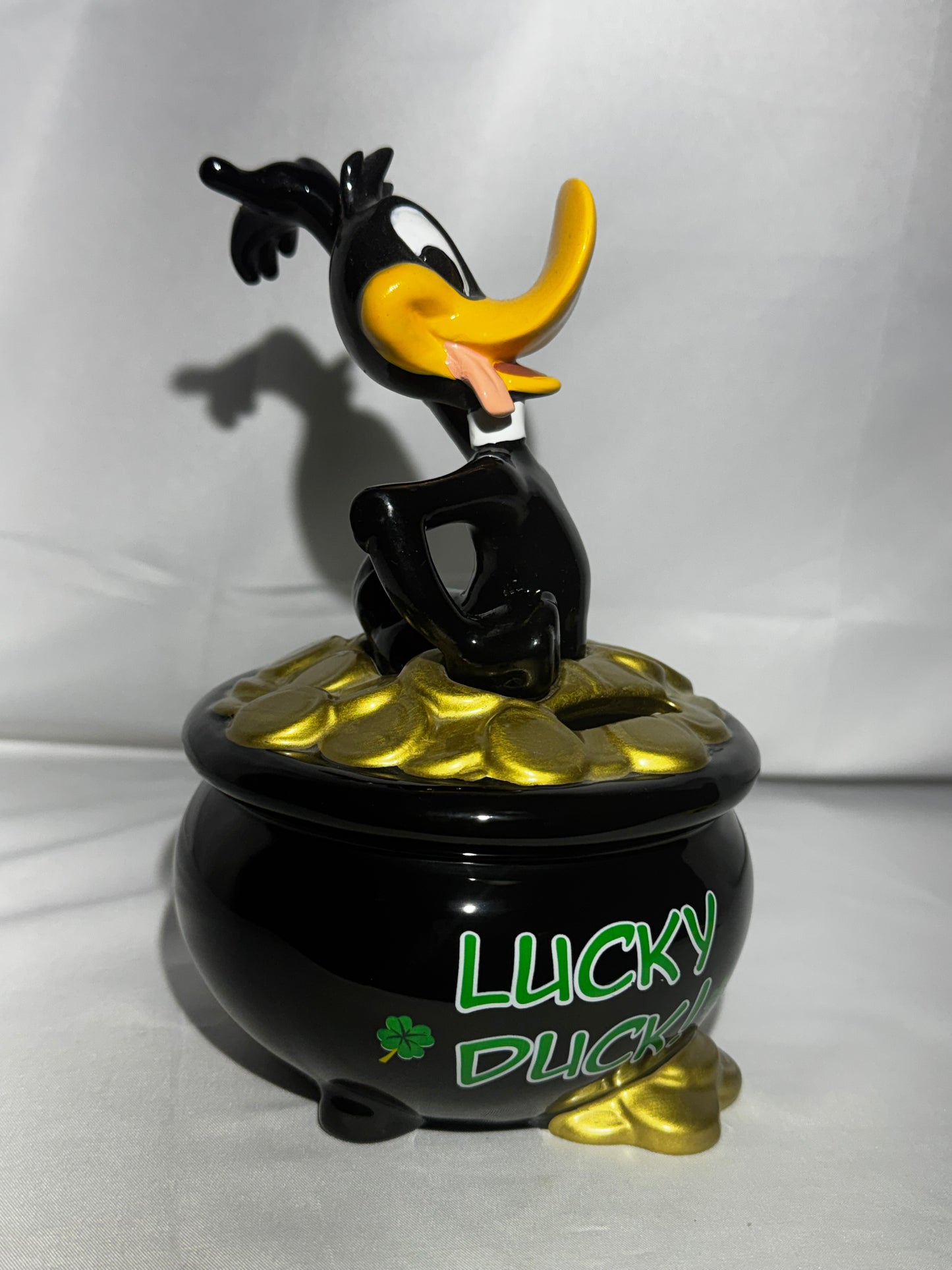 Warner Bros Looney Tunes Daffy Duck Lucky Duck Ceramic Piggy Bank Westland 13987