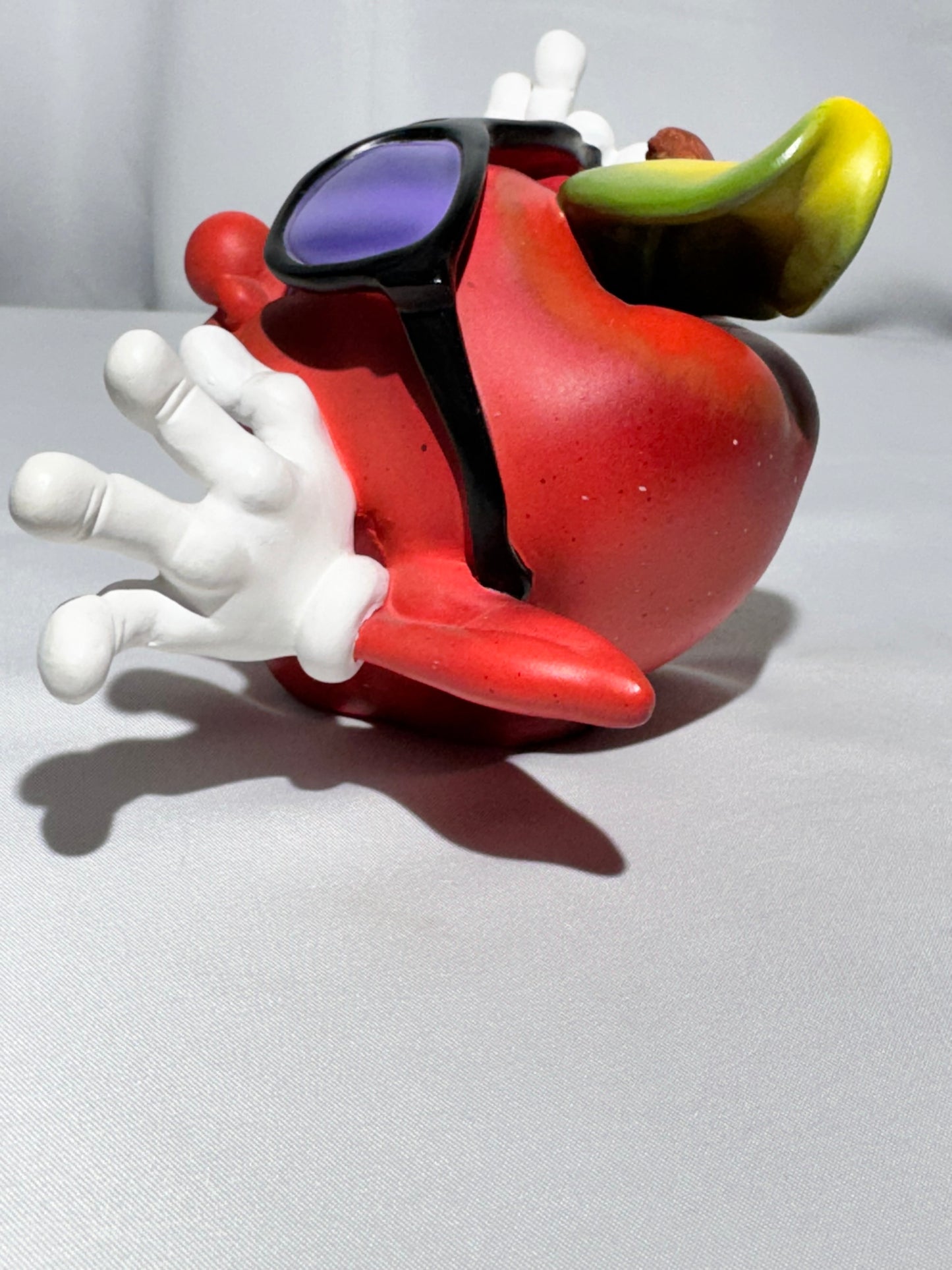 Vintage Giggling Groceries Red Apple Ceramic Figurine with Sunglasses