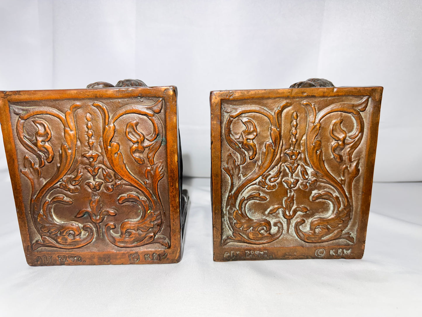 Antique Ronson / Kathodian Bronze Works Cherub Bookends – Art Deco c. 1920s