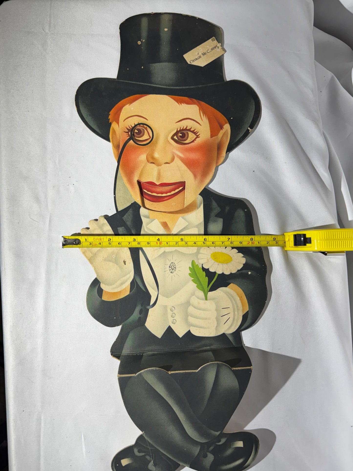Vintage 1930s Charlie McCarthy & Mortimer Snerd Die Cut Cardboard Advertising Figures 21”