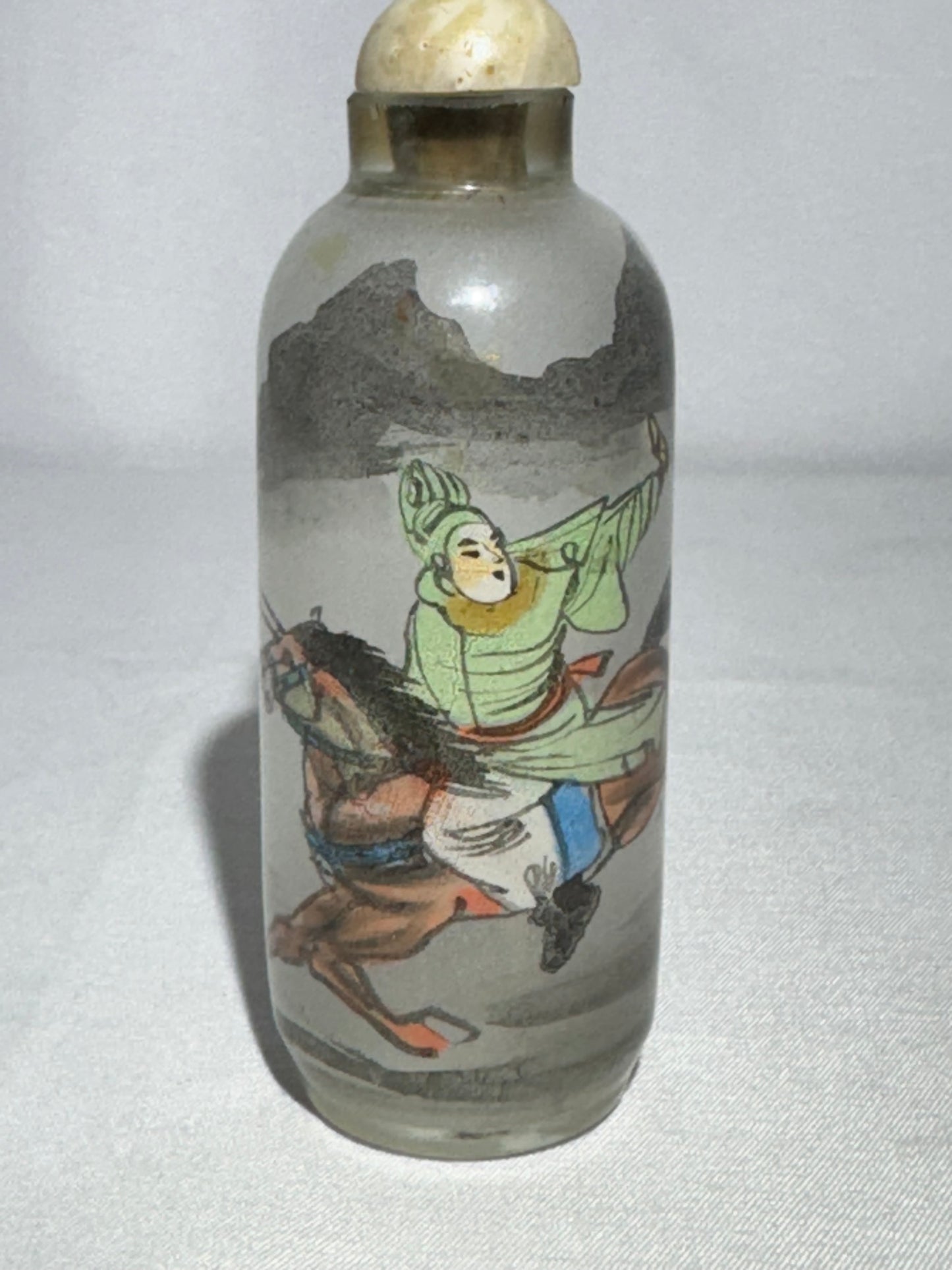 Antique Chinese Inside-Painted Snuff Bottle – Warrior on Horseback