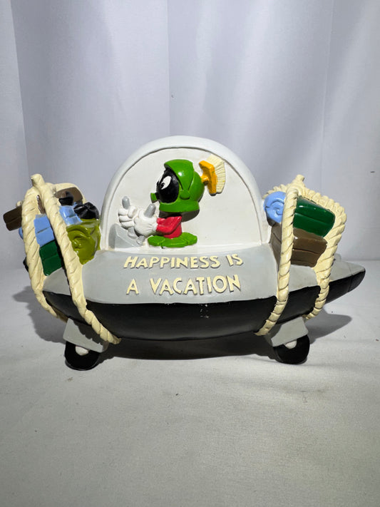 Vintage 1994 Warner Bros Marvin the Martian Ceramic Coin Bank – Spaceship w/ K-9