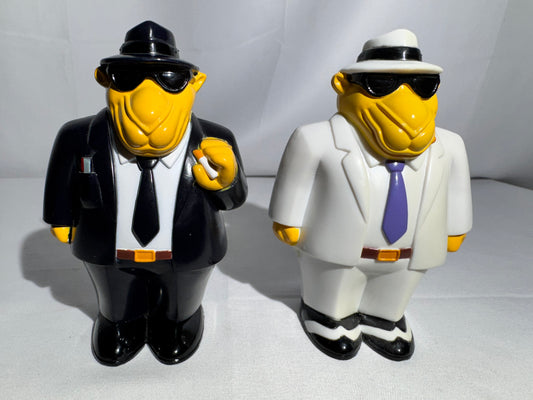 1993 Joe Cool Camel Salt & Pepper Shakers – Black & White Suit Set – With Stoppers