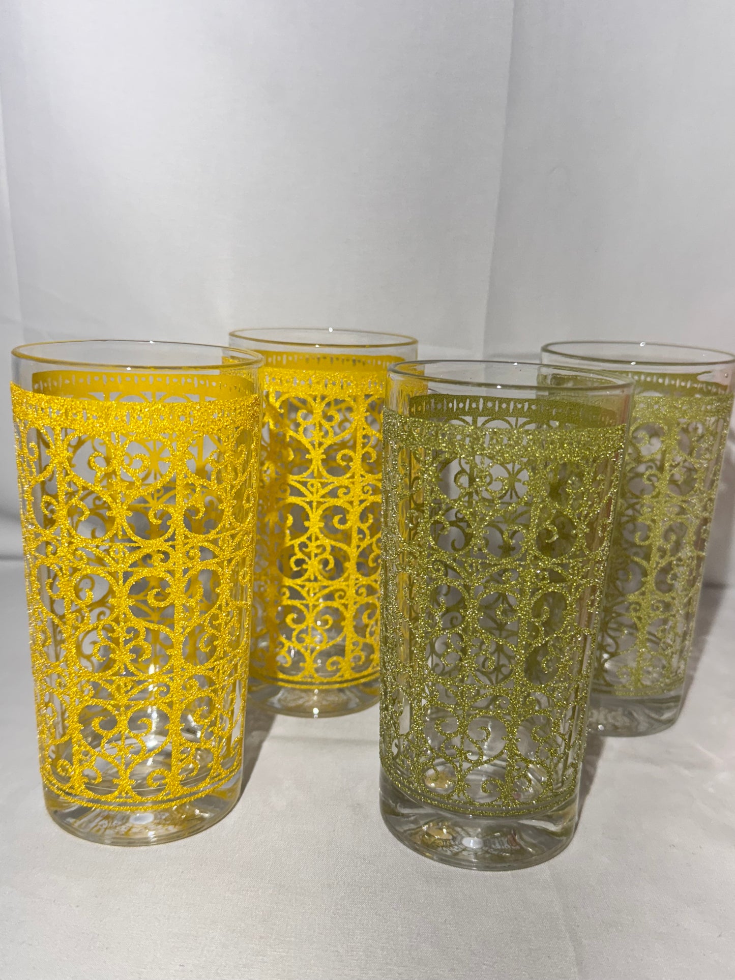 Mid Century Libbey Starlyte Madrid Hi-Ball Glasses Set of 8 w/ Box