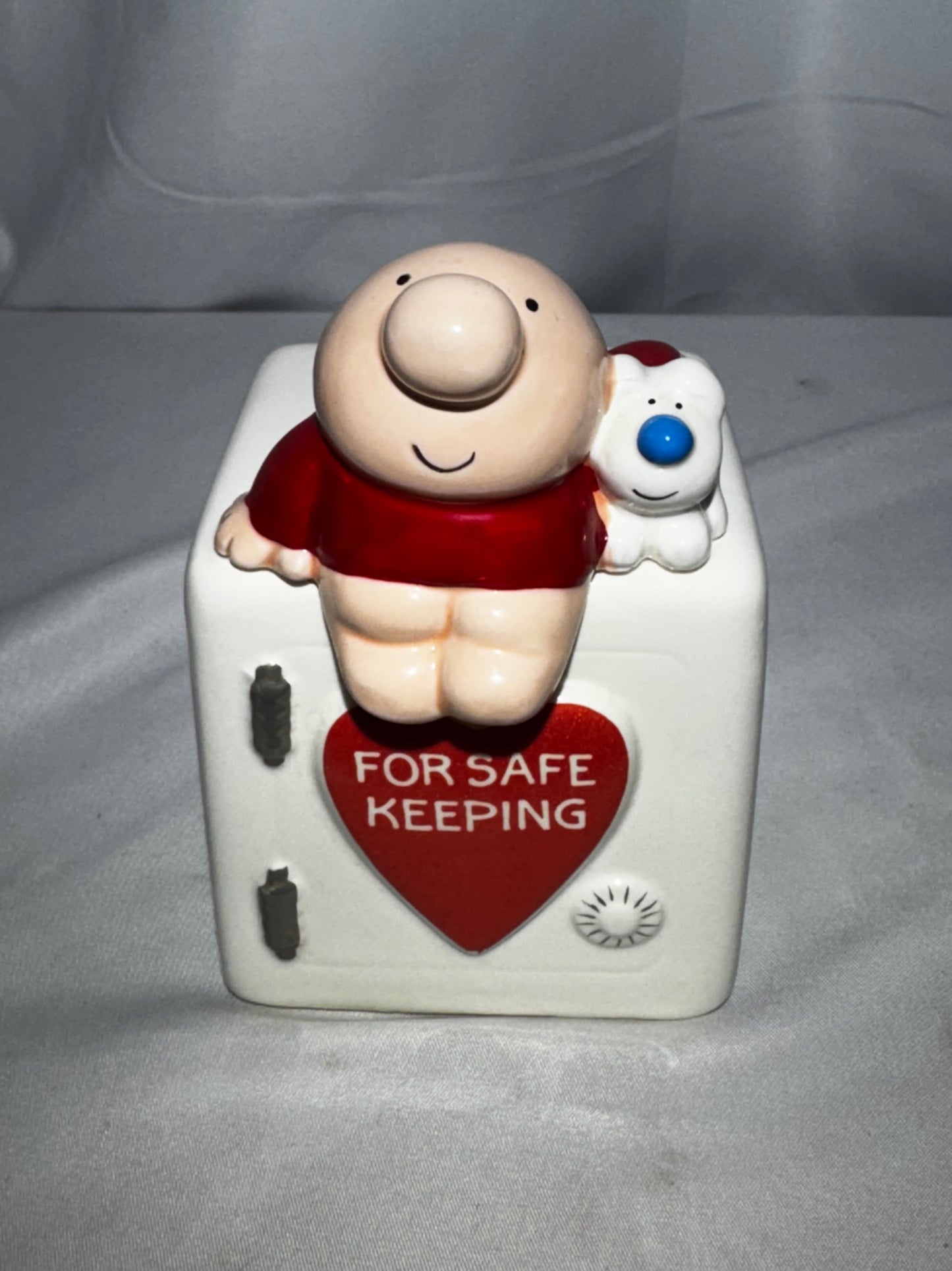 Vintage 1980s Tom Wilson Ziggy “For Safe Keeping” Ceramic Piggy Bank