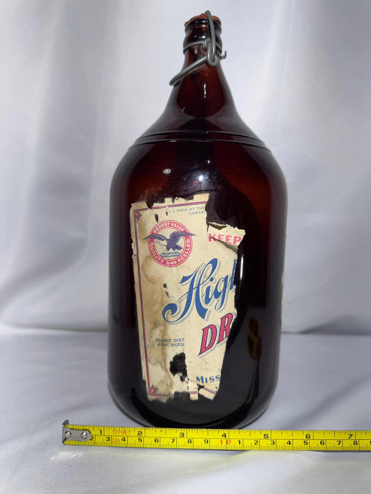 Vintage 1930s–1940s Highlander Beer Jug – Half Pint – Missoula, Montana