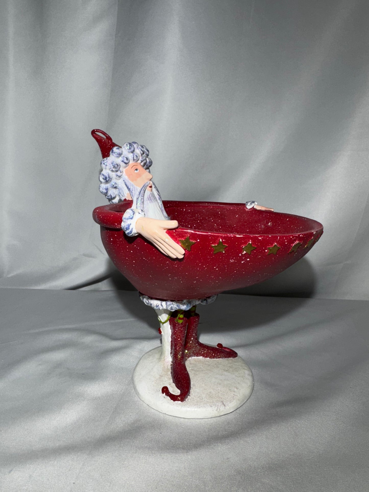 Department 56 Patience Brewster Krinkles Santa Candy Bowl 8” Whimsical Christmas
