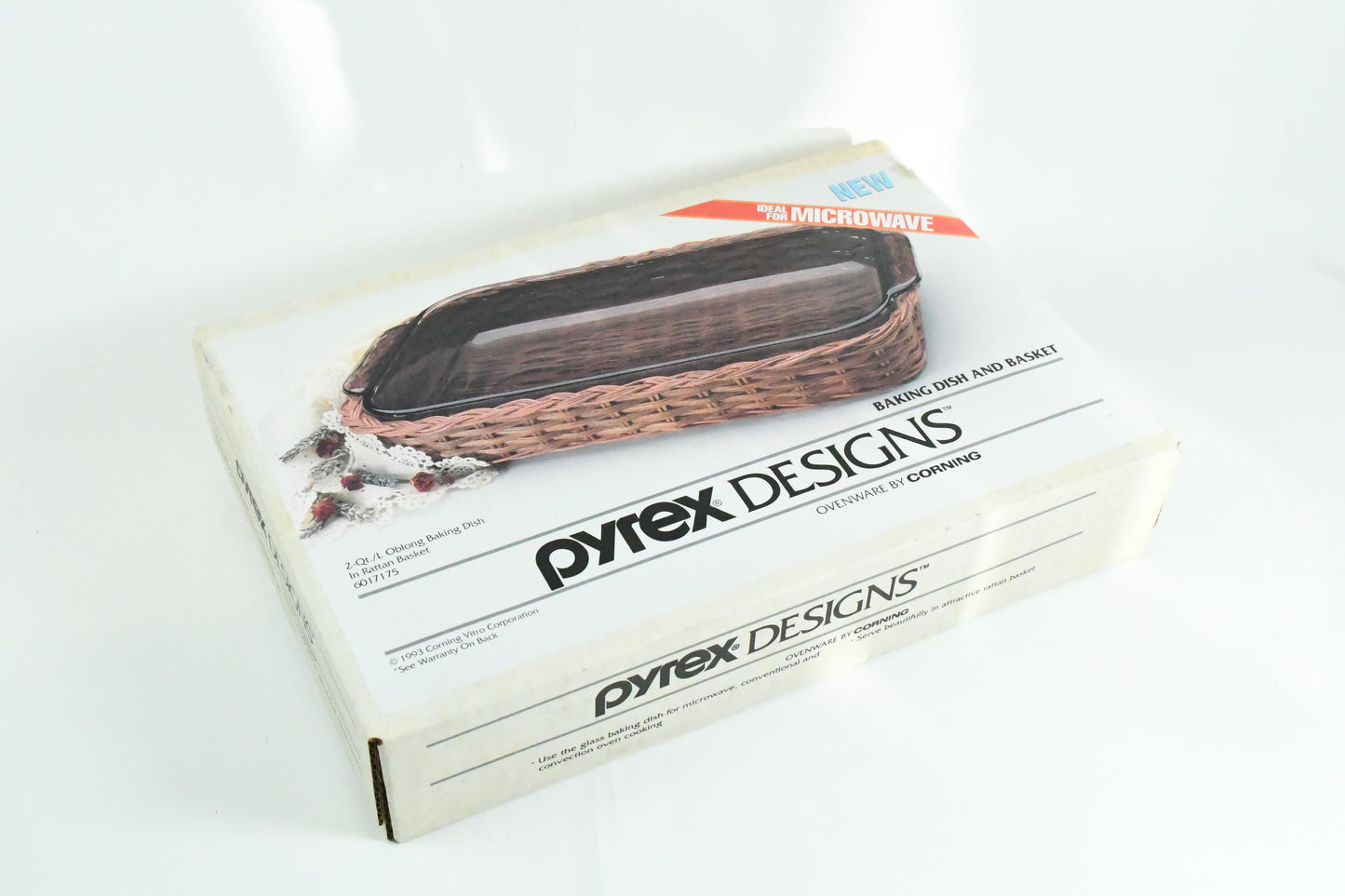 Pyrex Baking Dish and Basket-NIB-CorningWare- Original Packaging-VTG