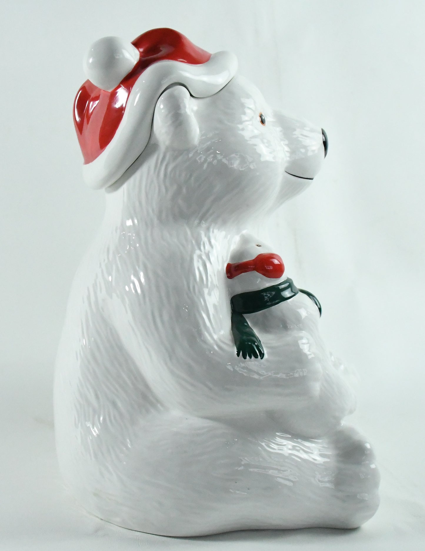 Coca-Cola Polar Bear Cookie Jar with small polar bear and Coca-Cola bottle