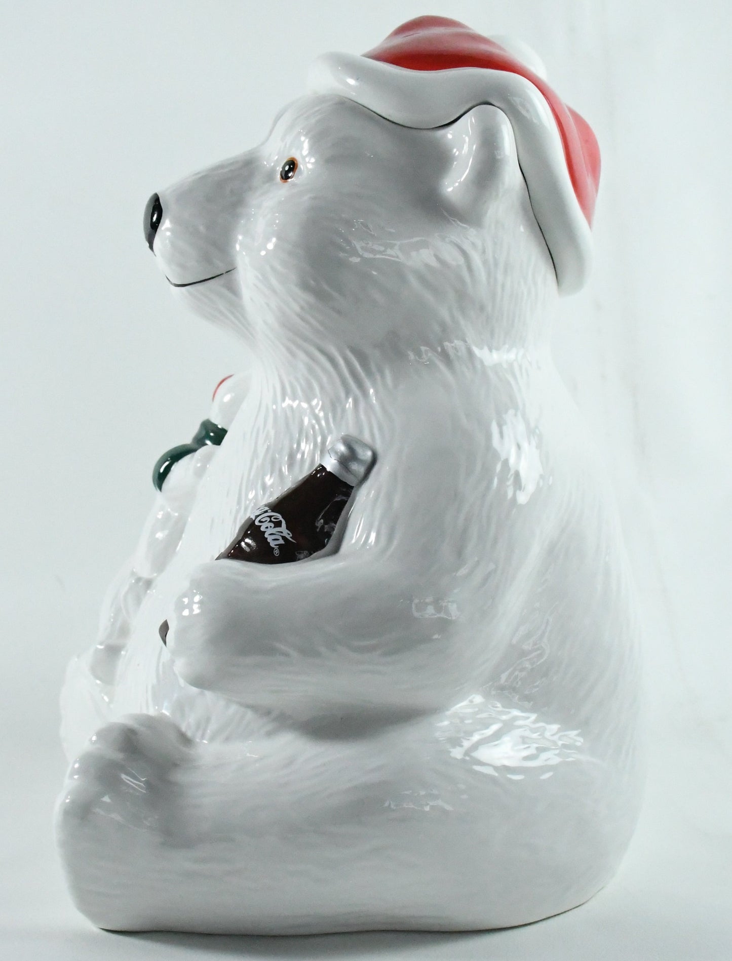 Coca-Cola Polar Bear Cookie Jar with small polar bear and Coca-Cola bottle