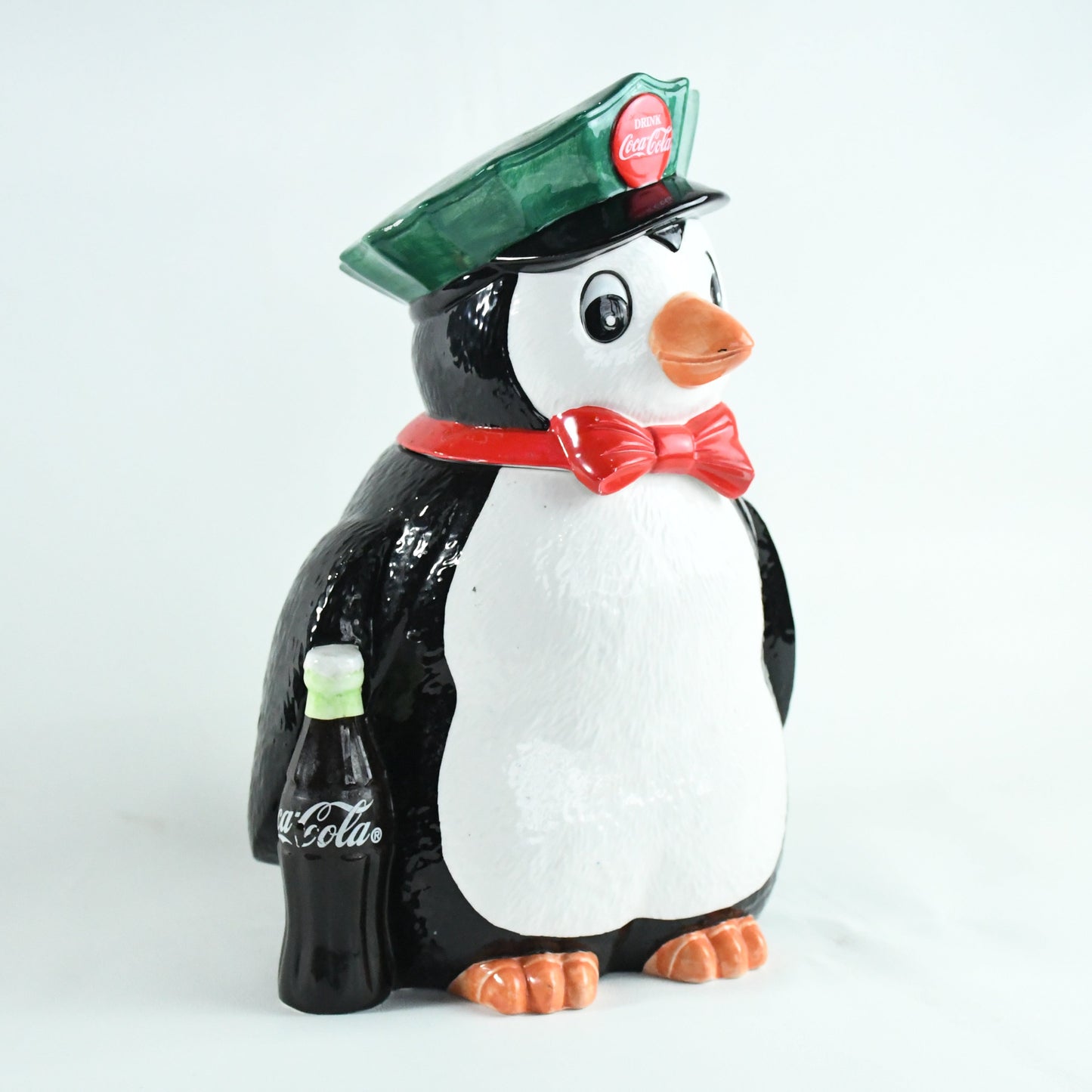 Coca-cola Penguin Cookie Jar-VTG-1997-ceramic