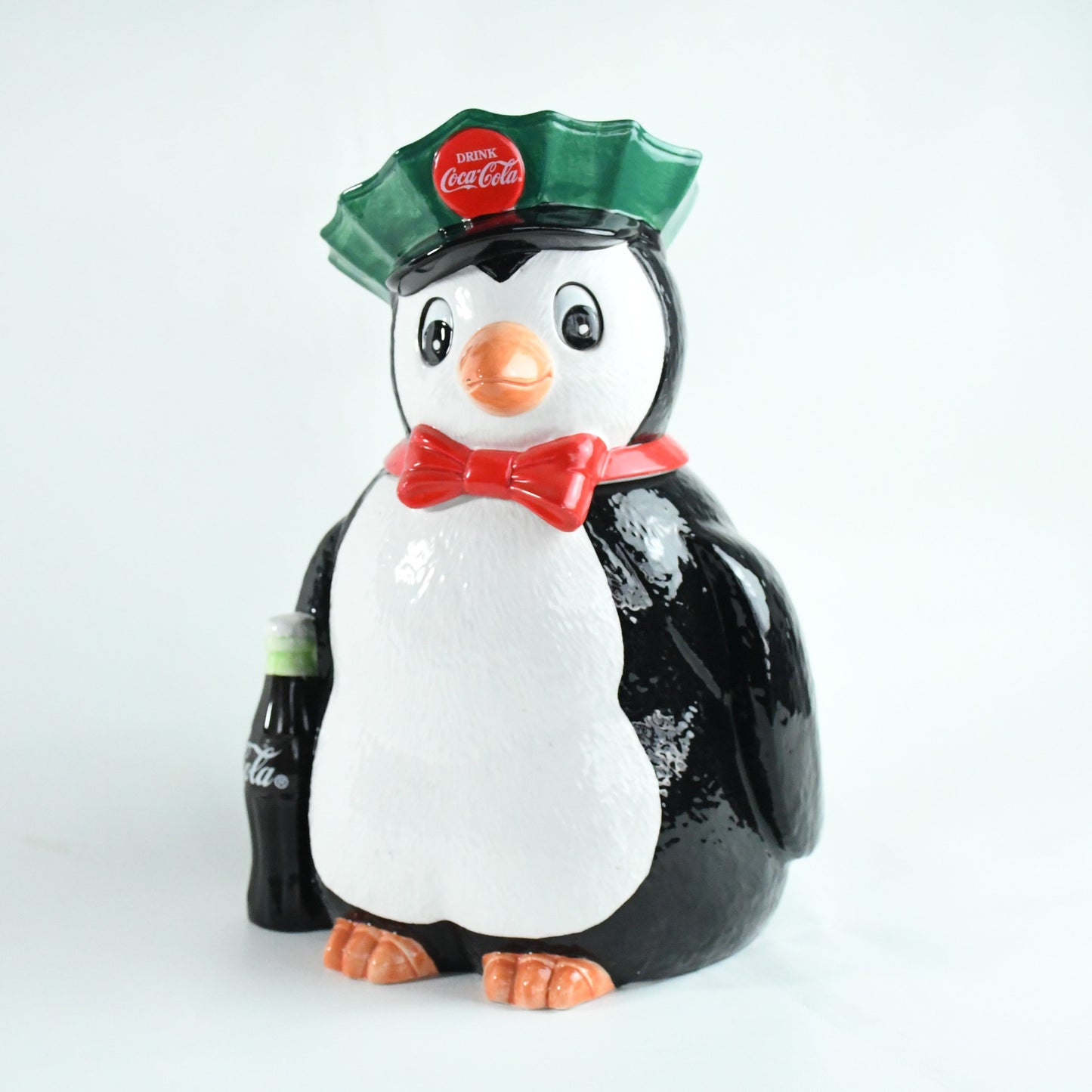 Coca-cola Penguin Cookie Jar-VTG-1997-ceramic