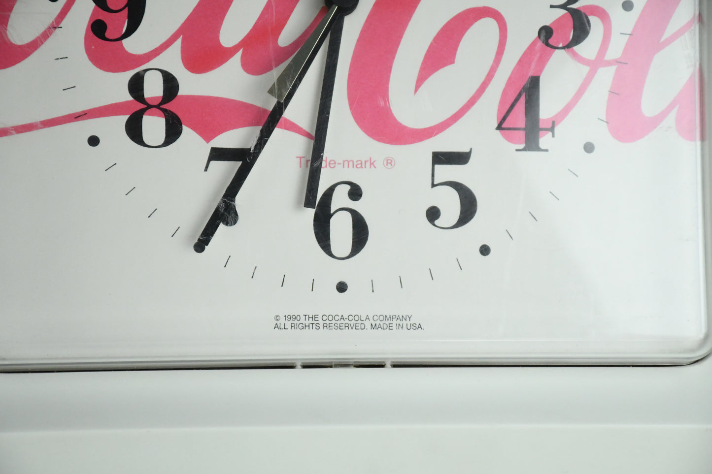 Coca-Cola white Clock Store Advertising Bar Soda 1990's