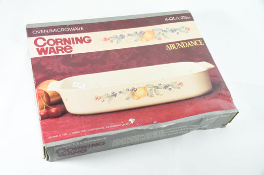 Corning Ware- Abundance -1992- 6014449- 4qt./L Open Roaster - Old in Box