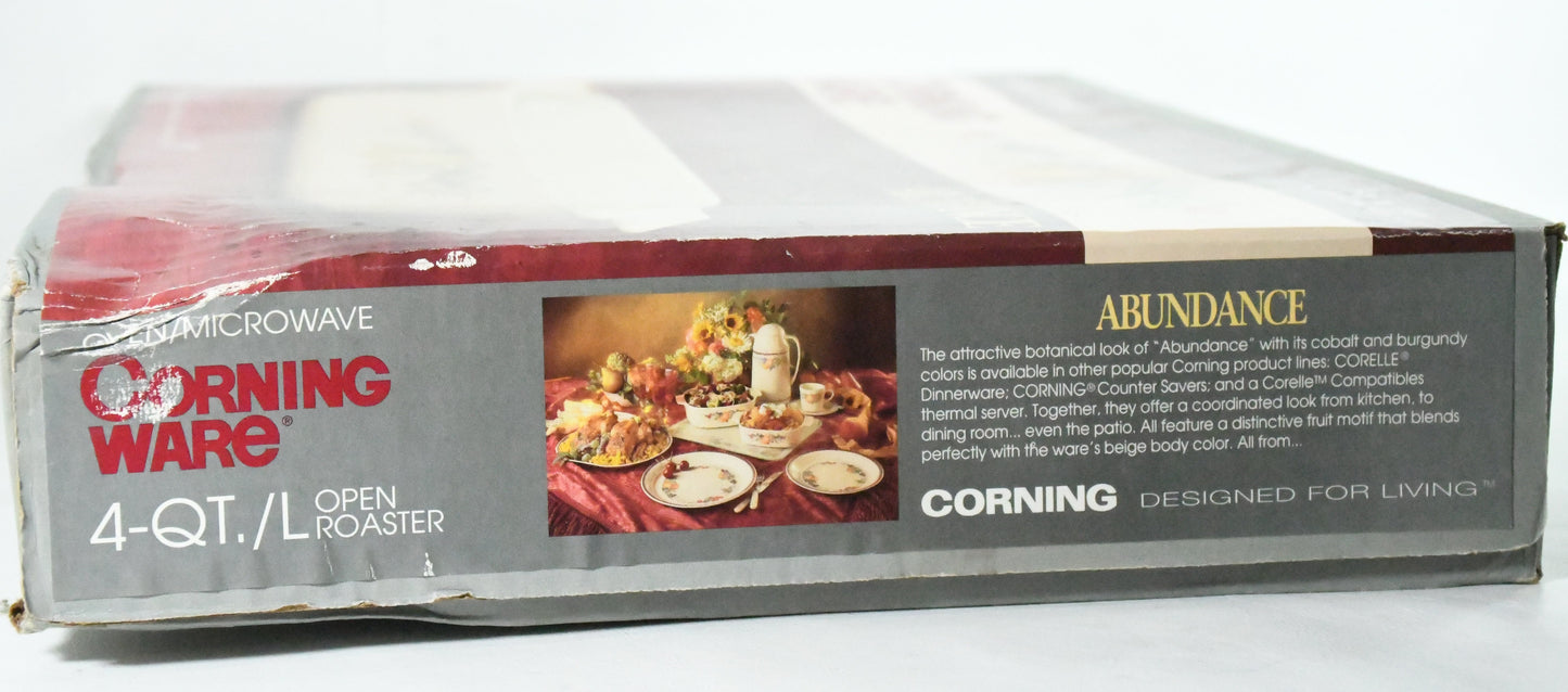 Corning Ware- Abundance -1992- 6014449- 4qt./L Open Roaster - Old in Box