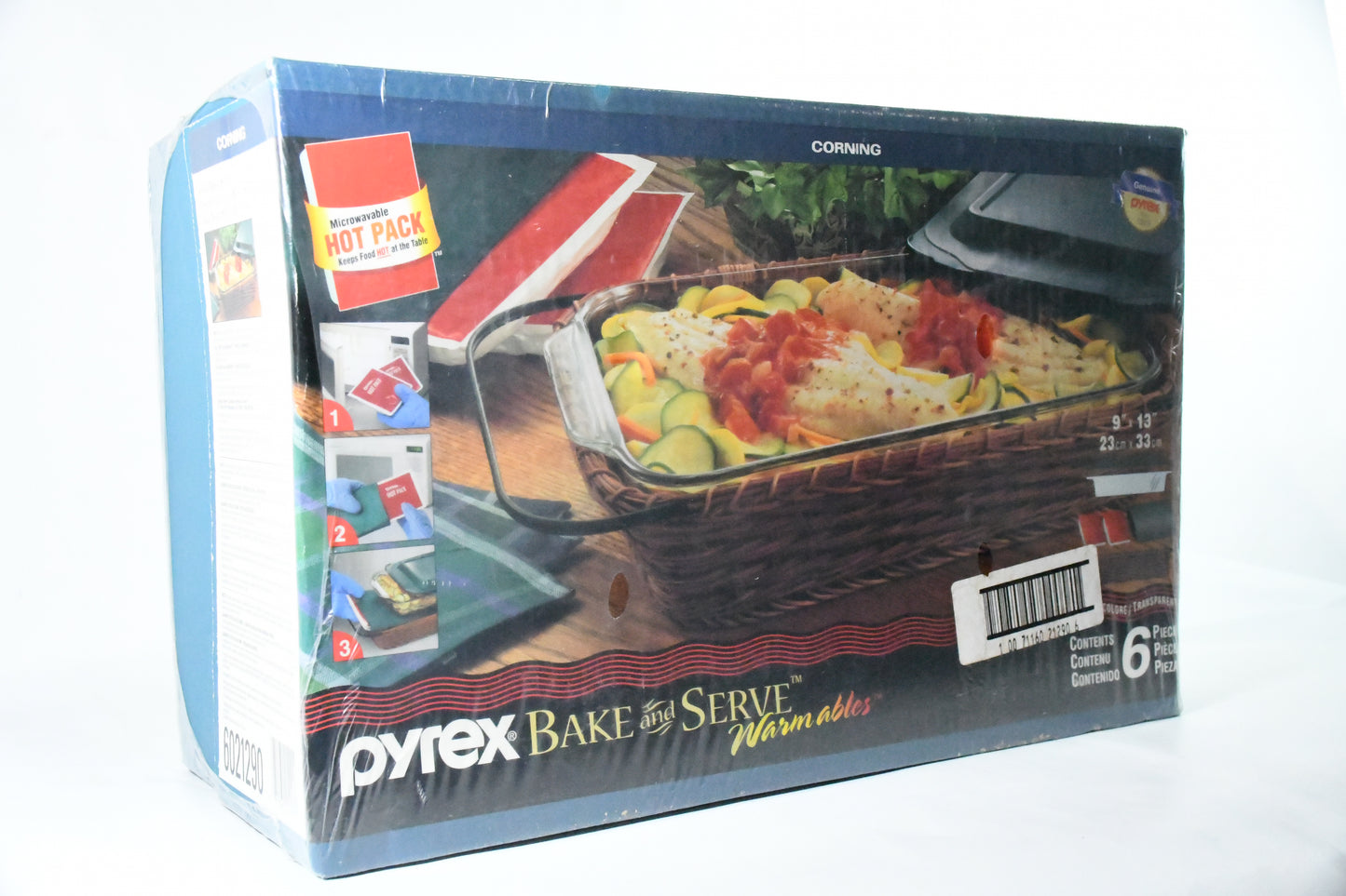 Pyrex- Bake & Serve Warmables -6 pieces - Microwaveable hot pack-in box