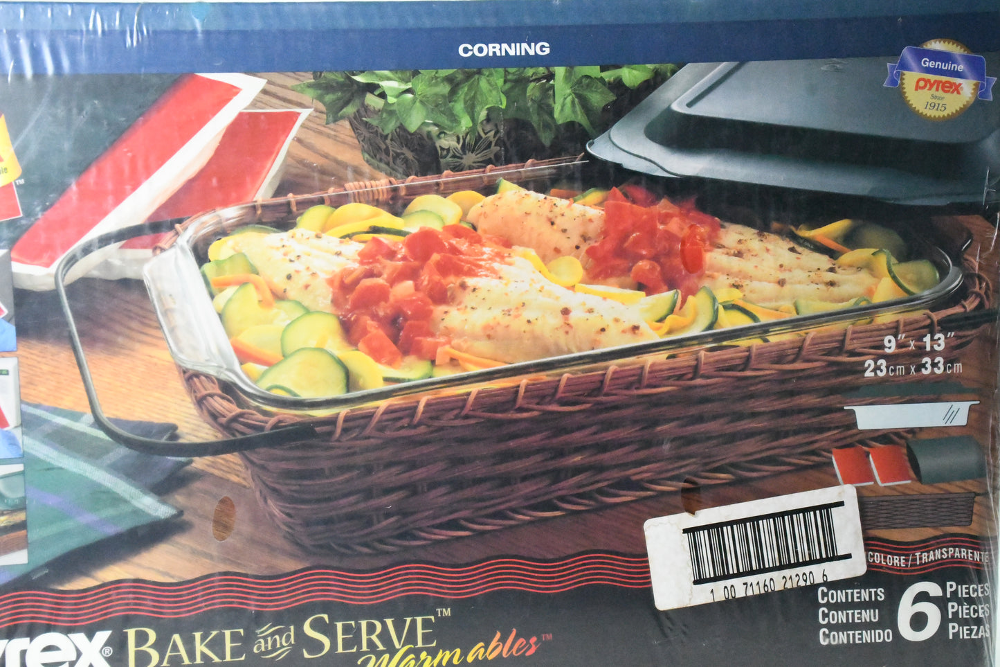 Pyrex- Bake & Serve Warmables -6 pieces - Microwaveable hot pack-in box