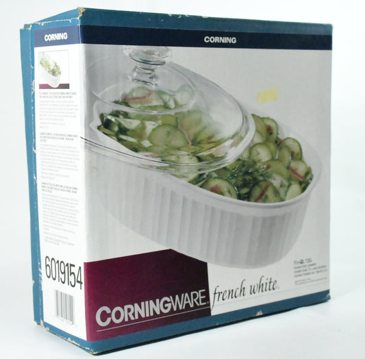 Corning Ware- French White -Oval casserole 1 1/2 Qt -in box-6019154