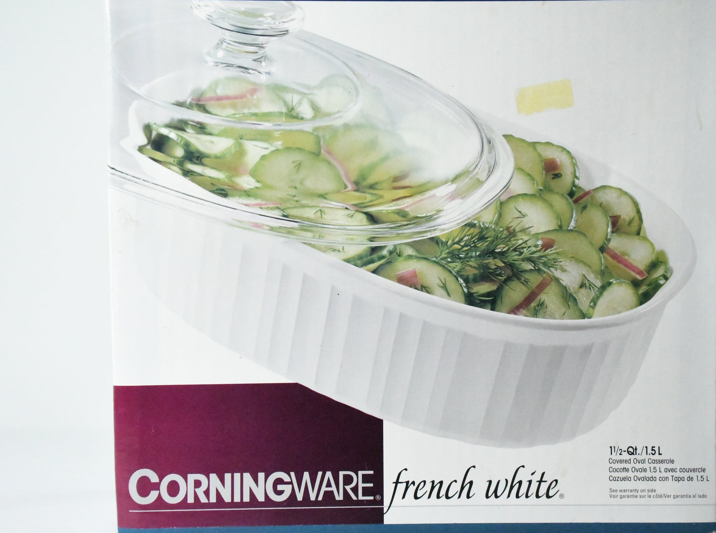 Corning Ware- French White -Oval casserole 1 1/2 Qt -in box-6019154