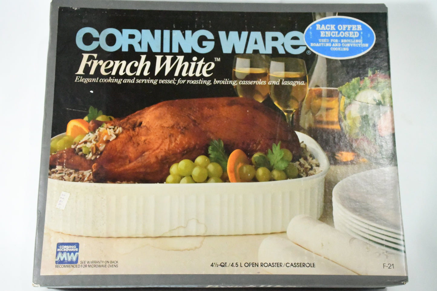 Corning WareF-12 French White Cooking Serving Roaster-4.5qt-Unopened Box