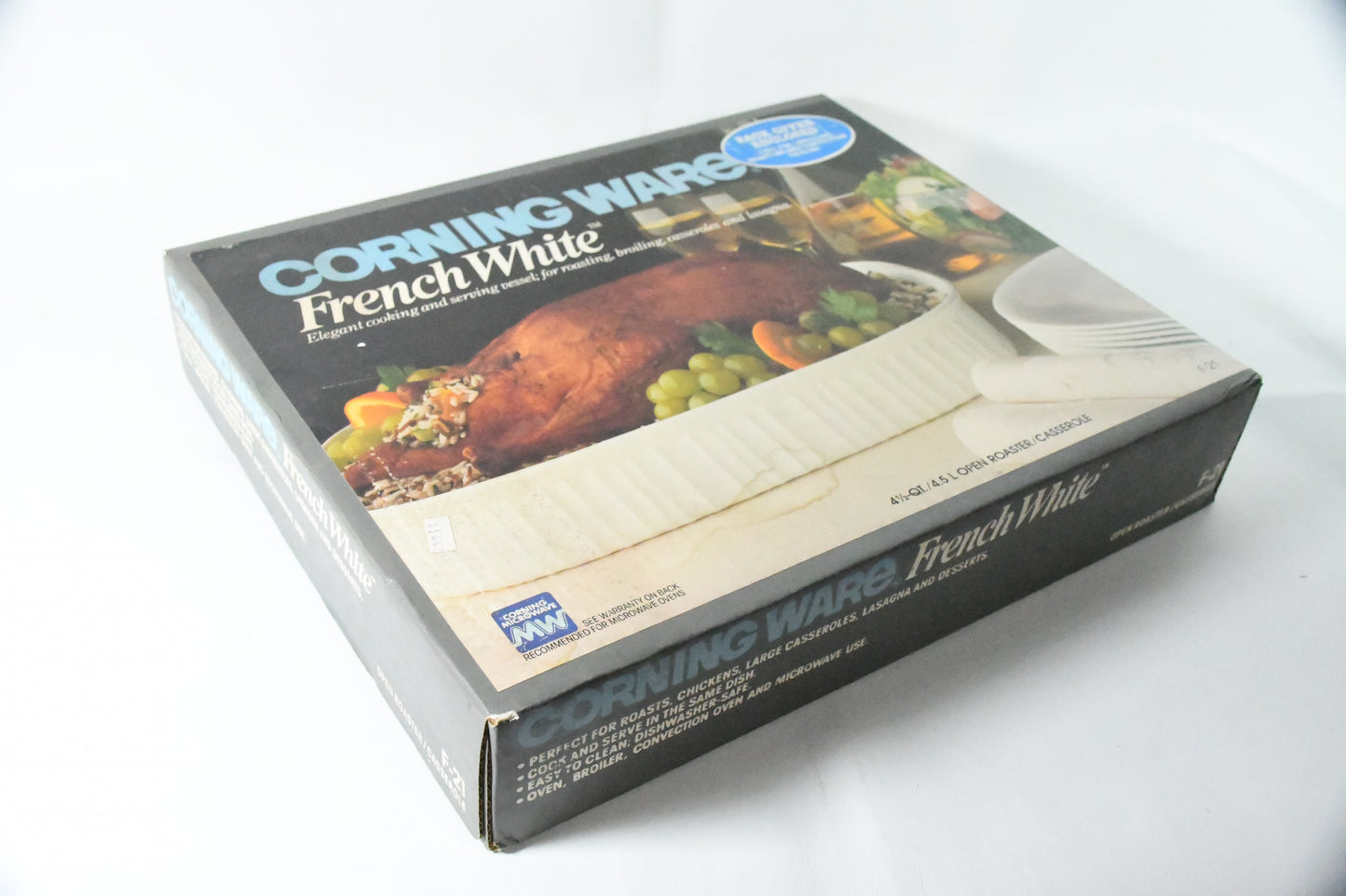 Corning WareF-12 French White Cooking Serving Roaster-4.5qt-Unopened Box