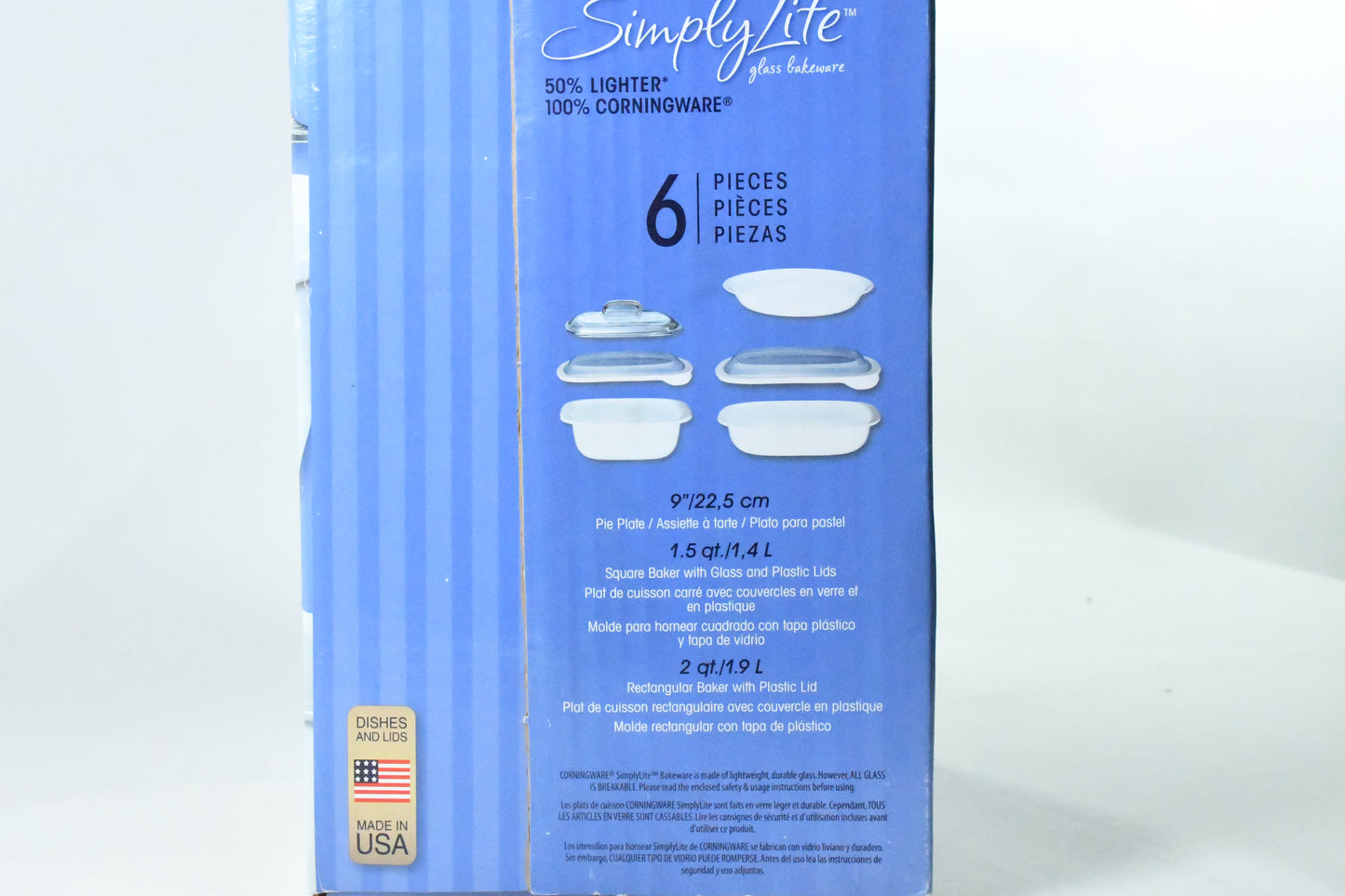 Corning Ware - Simply Light- 6 piece set- Glass Bakeware -1086717- Unopened Box