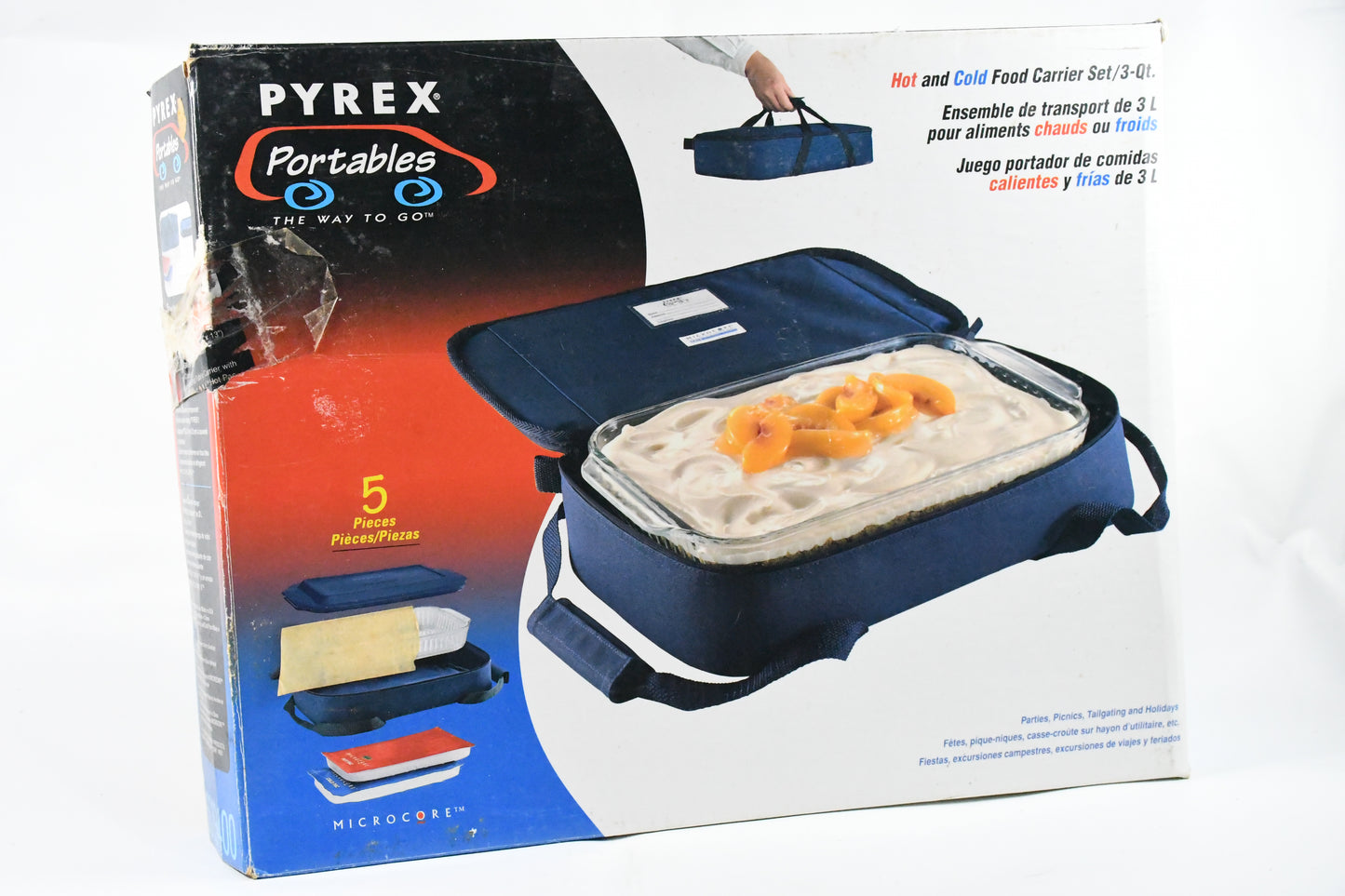 Pyrex Portables-6019400- Hot & Cold Food Carrier Set-5 piece set-1995