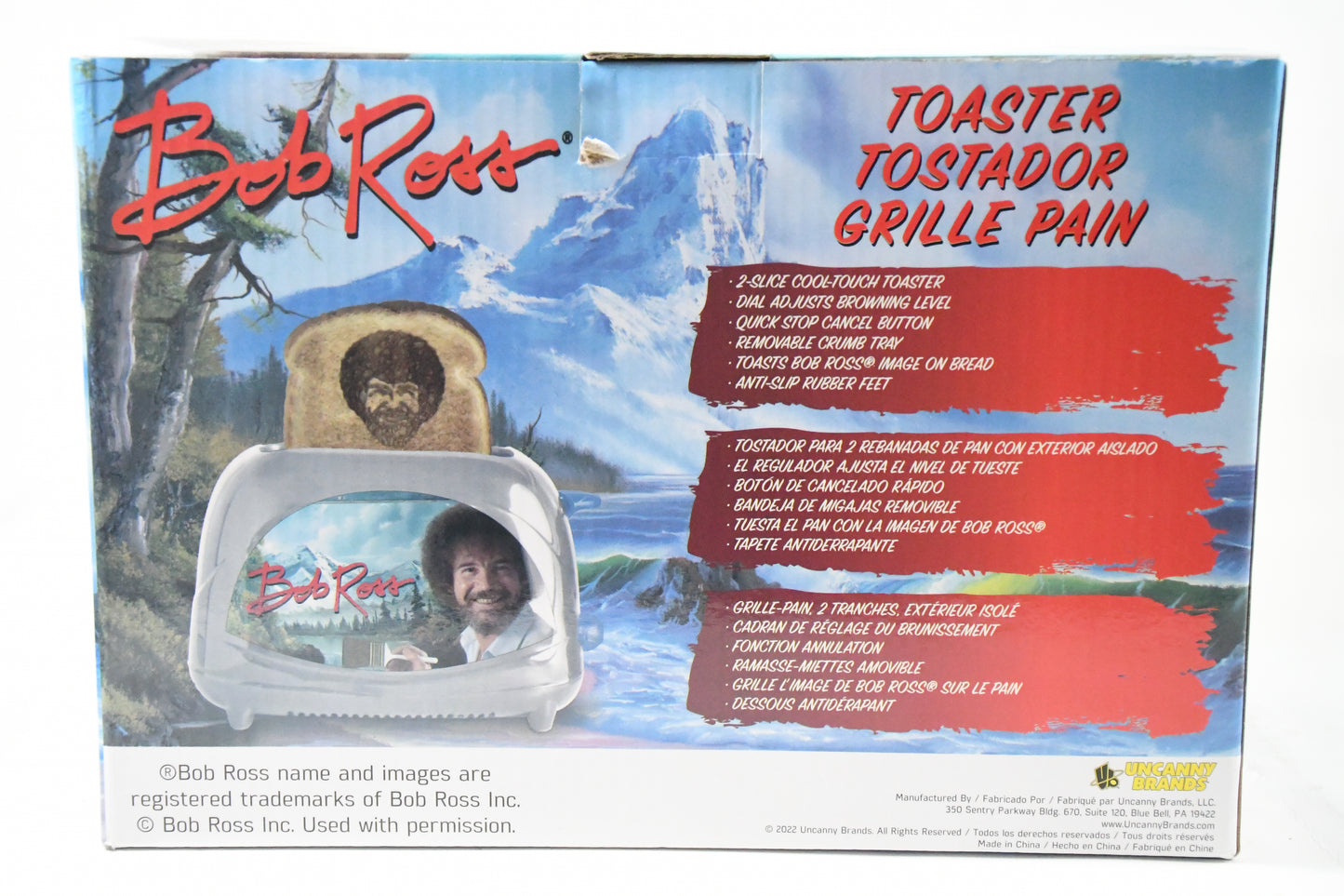 Bob Ross- Toaster -2 slice toaster -2017-in Box-Uncanny Brands-5614102