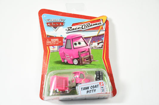 Disney-Pixar-Cars-Mattel-Tank Coat Pitty #74 -Race O Roma-N2483 N1054-NIB
