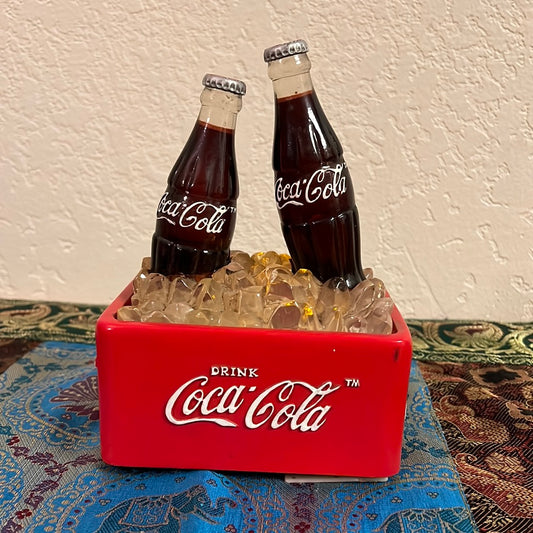 Vintage Coca Cola Bubbling Fountain Lights Up 2 Bottles Ice Cooler Tested Works